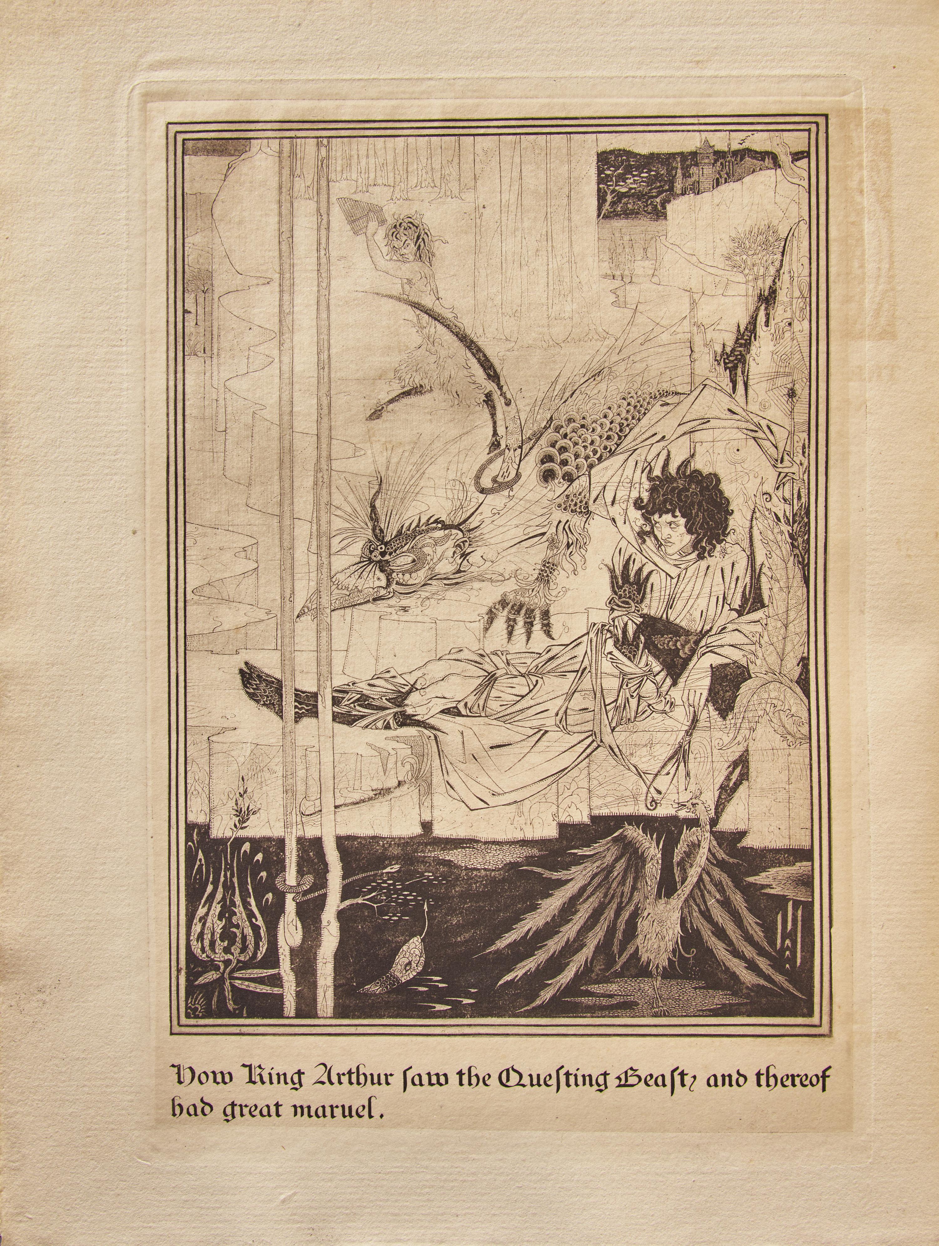 [Children's & Illustrated] [Beardsley, Aubrey] Malory, Thomas. The Birth Life and Acts of King Arthur of his Noble Knights of the Round Table their Marvellous Enquests and Adventures the Achieving of the San Greal and in the End Le Morte DArthur with the Dolourous Death and Departing Out of This World of Them All