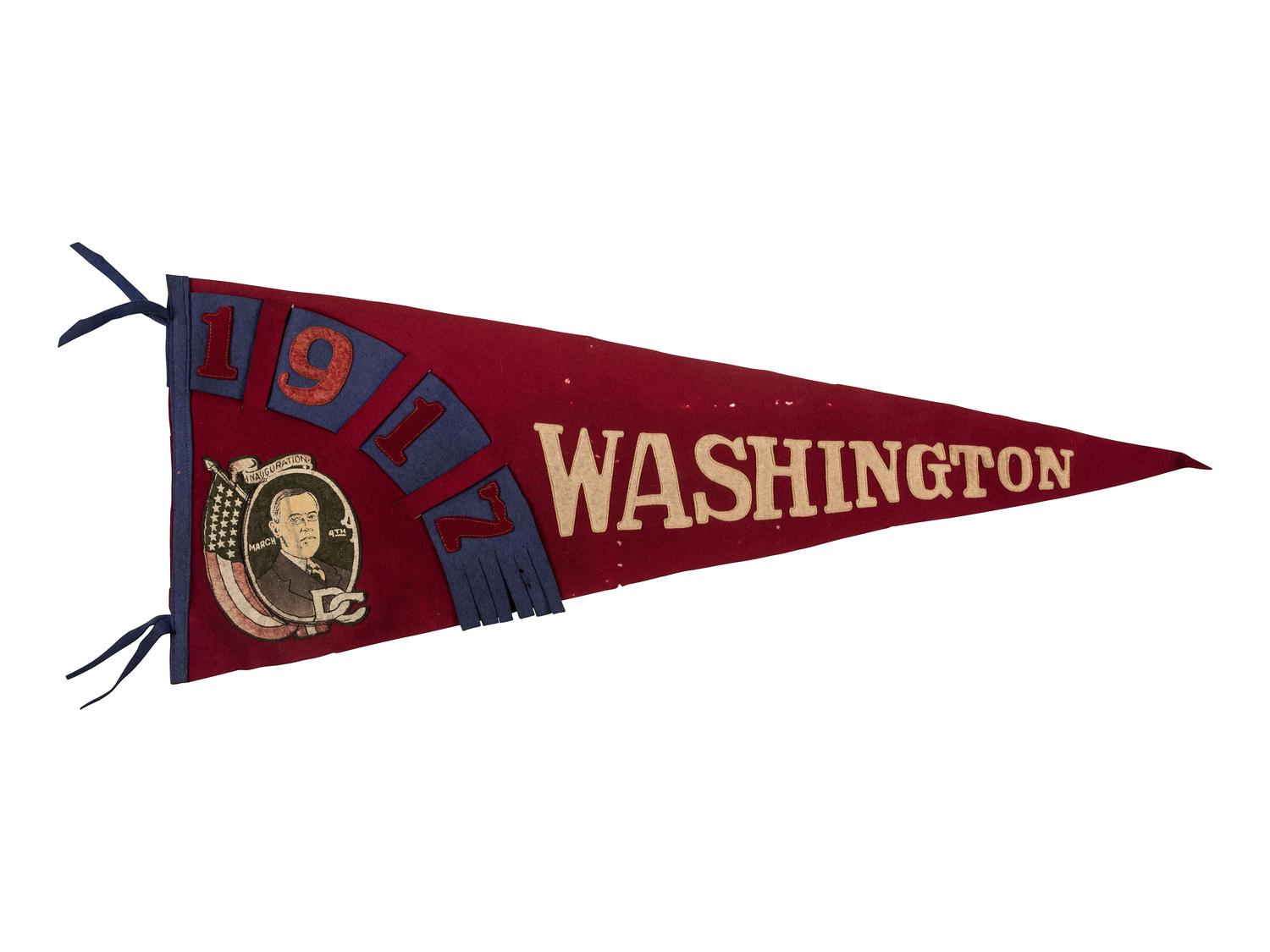 [WILSON, Woodrow (1856-1924)]. Second inauguration pennant with portrait. N.p., 1917.