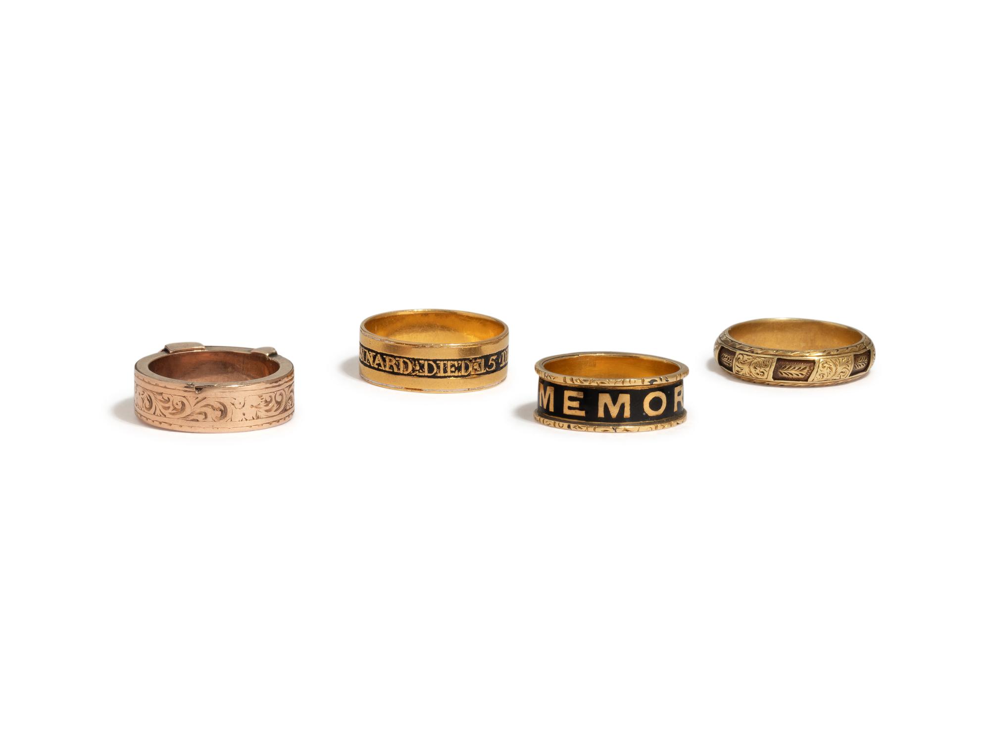 VICTORIAN, COLLECTION OF MOURNING RINGS