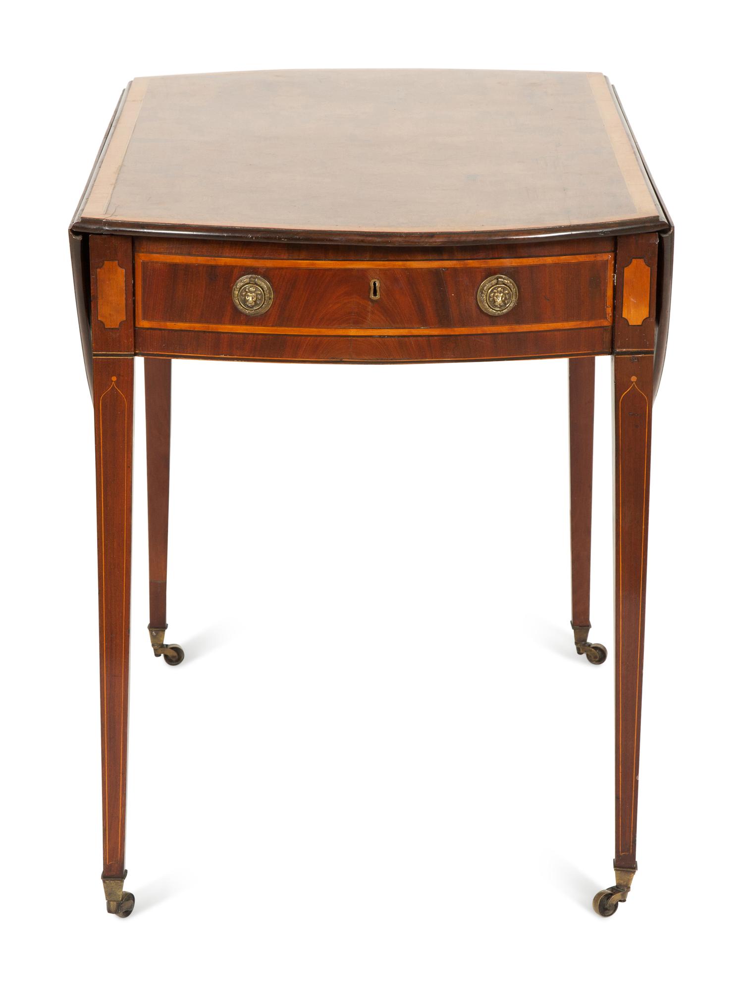 A George III Satinwood Inlaid Mahogany Pembroke Table
