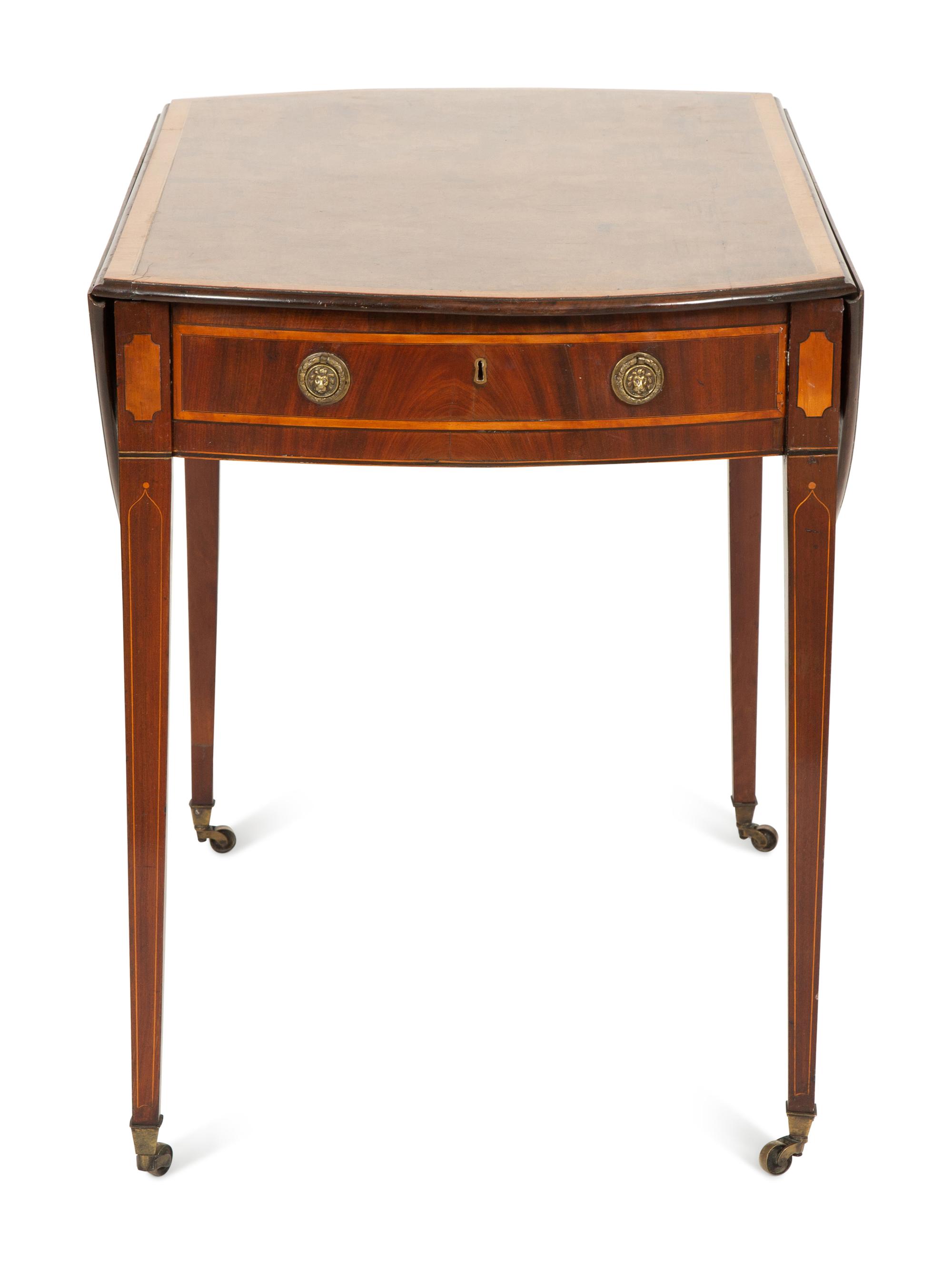 A George III Satinwood Inlaid Mahogany Pembroke Table