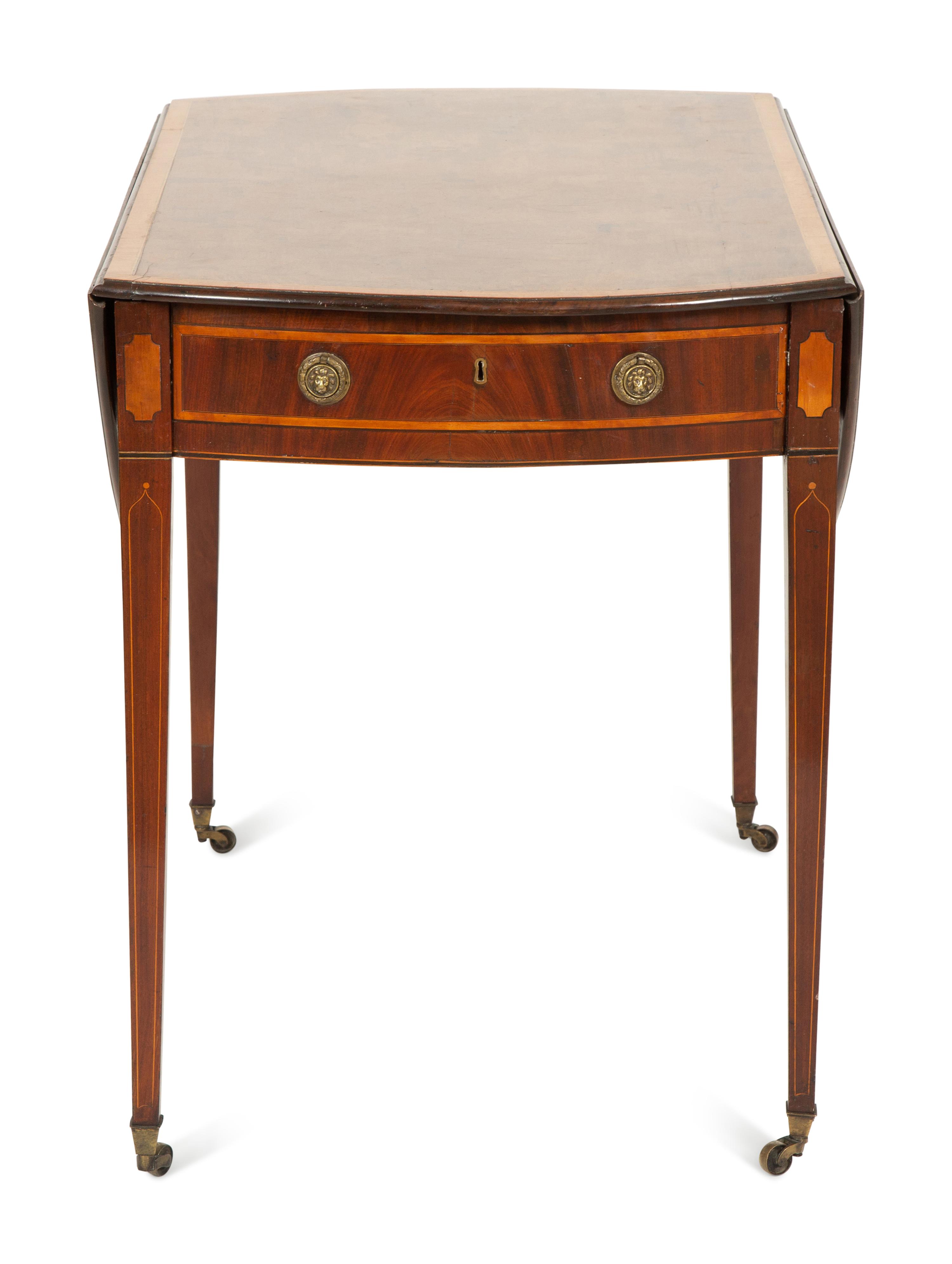 A George III Satinwood Inlaid Mahogany Pembroke Table