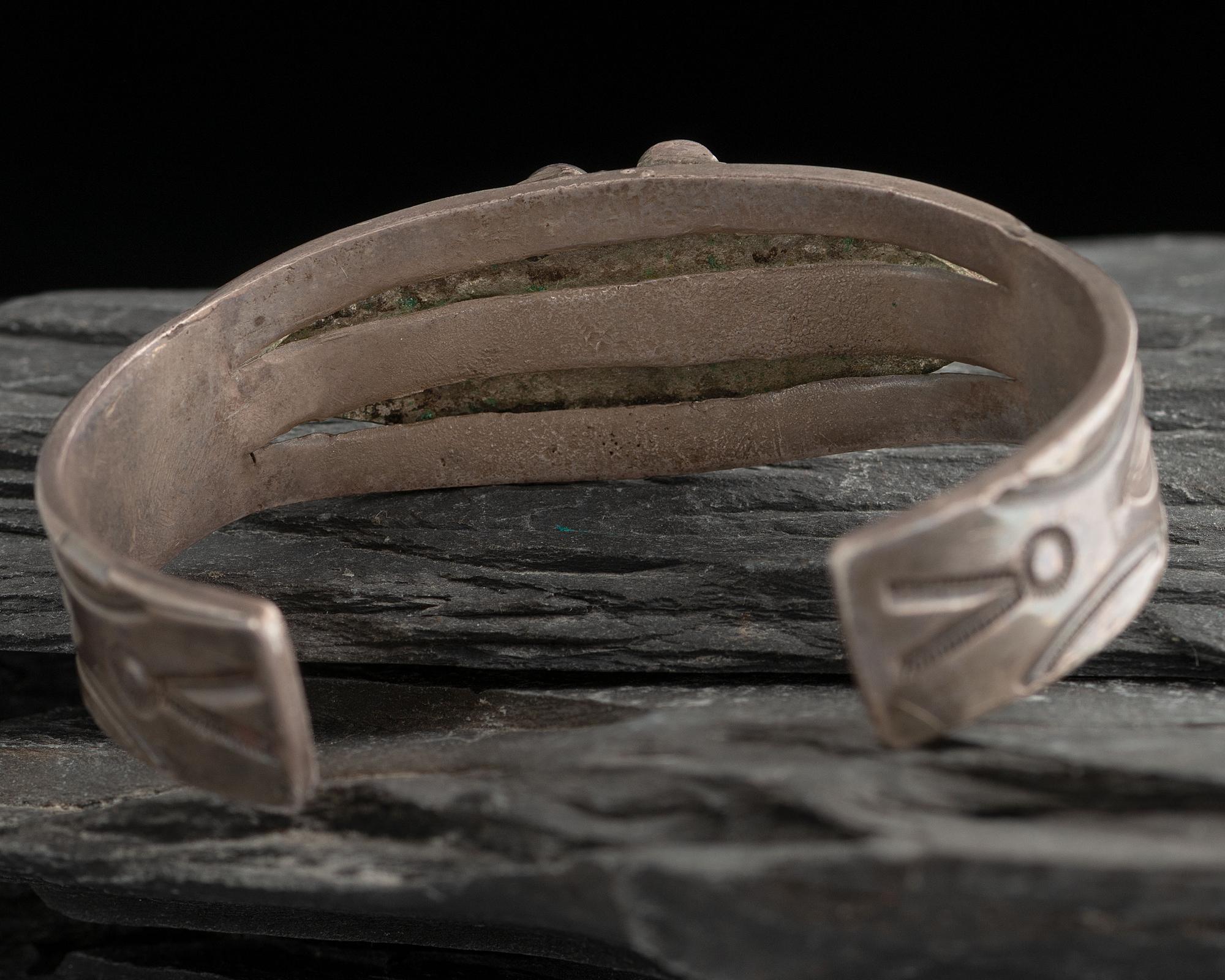 Navajo Ingot and Blue Gem Turquoise Cuff Bracelet