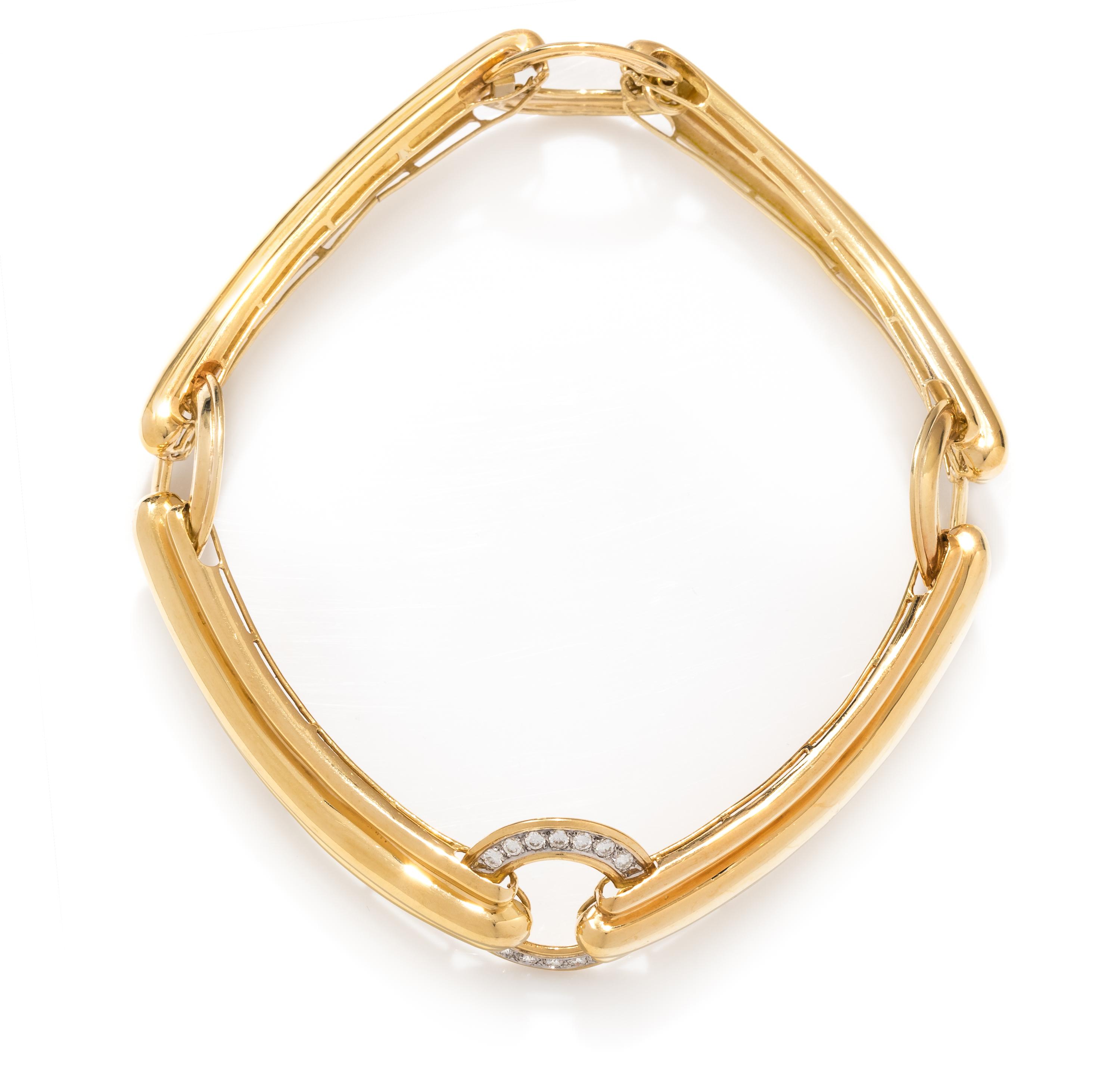 YELLOW GOLD AND DIAMOND COLLAR NECKLACE
