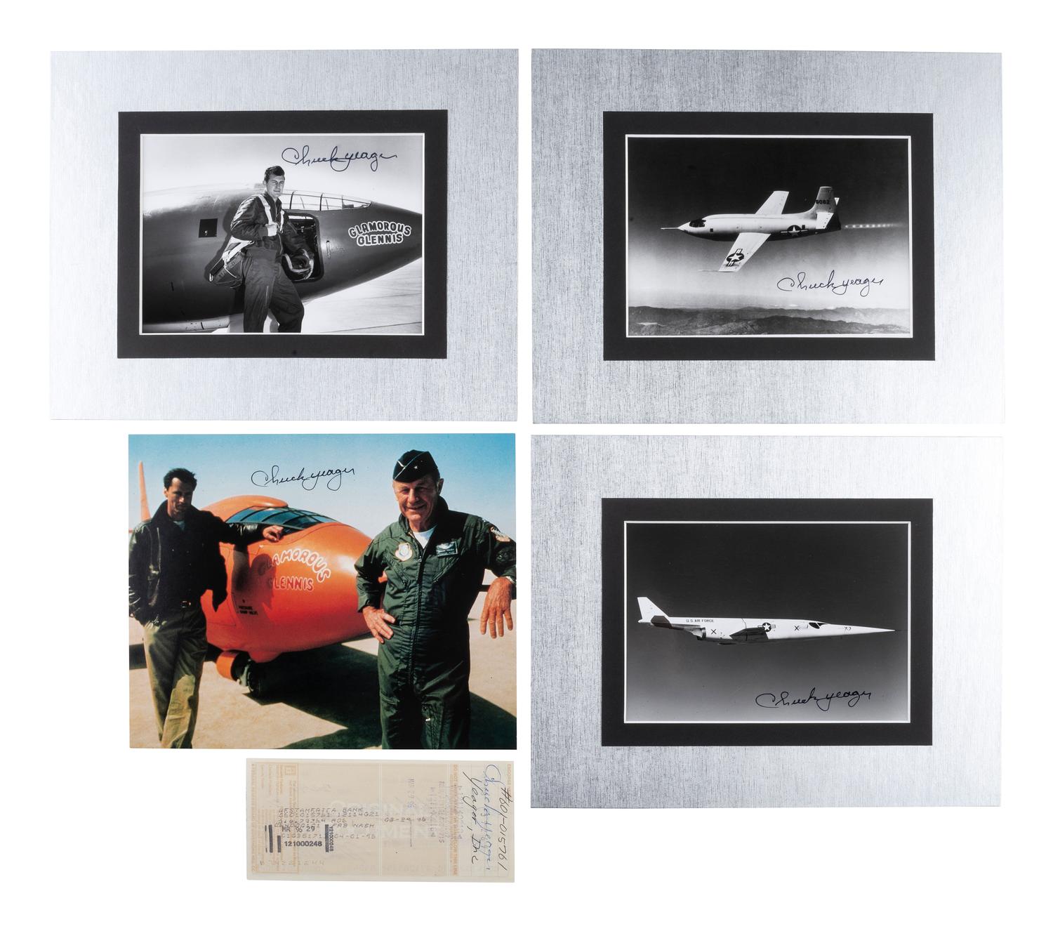 [WWII]. Collection of signatures of "Chuck" Yeager and other pilots of the 357th Fighting Group.
