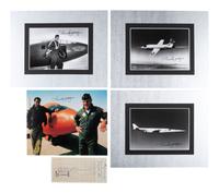 [WWII]. Collection of signatures of "Chuck" Yeager and other pilots of the 357th Fighting Group.
