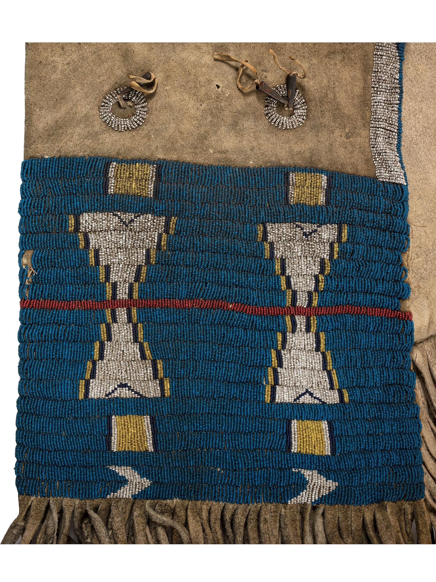 Cheyenne Beaded Buffalo Hide Saddle Bags