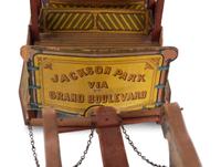 A R. Bliss Manufacturing Columbian Exposition Lithograph Paper on Wood Toy Horse-Drawn Trolley