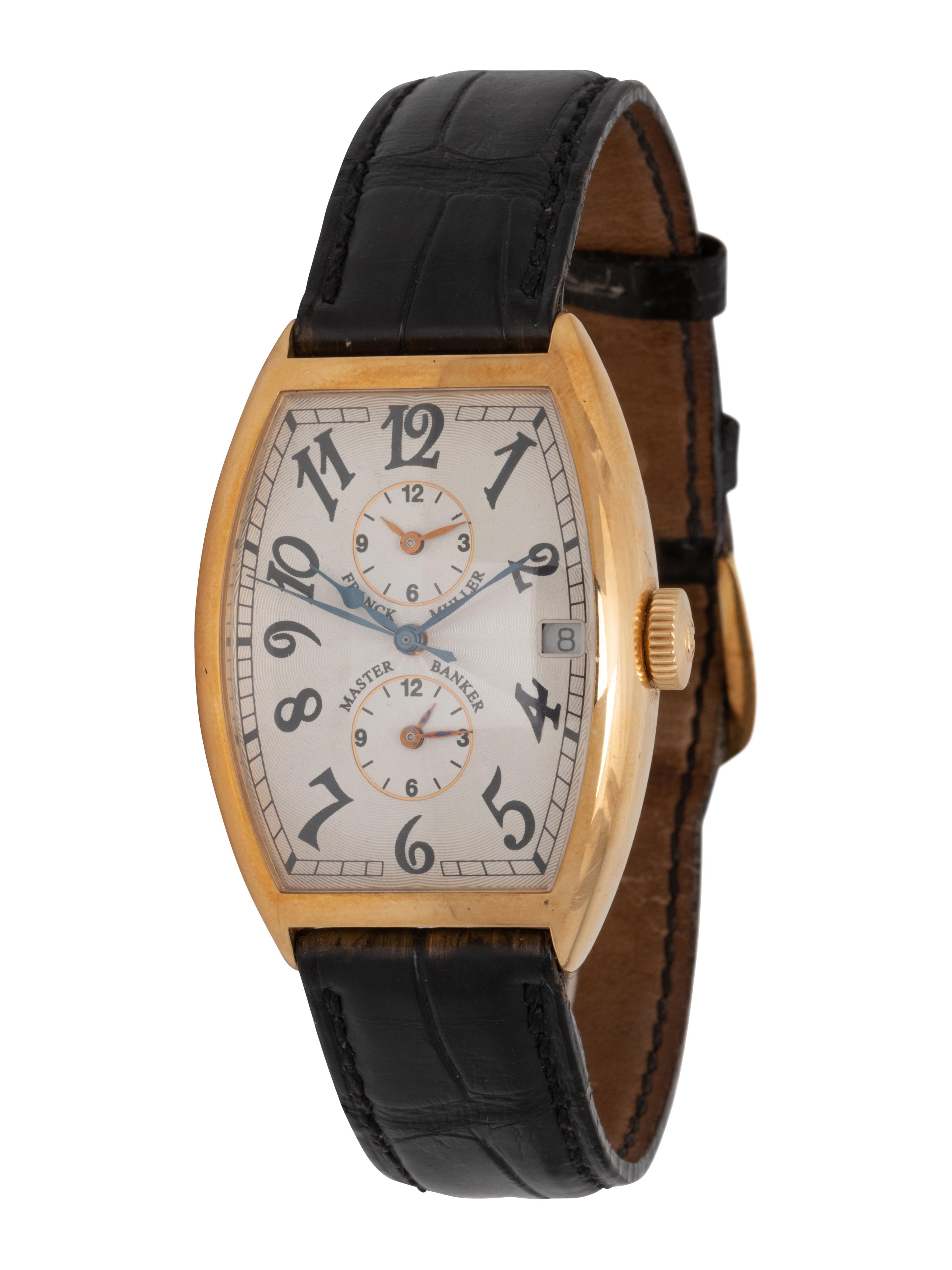 FRANCK MULLER, REF. 5850 18K YELLOW GOLD TRIPLE TIME ZONE 'MASTER BANKER' WATCH