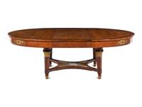 A French Gilt Bronze and Jasperware Mounted Burlwood Dining Suite