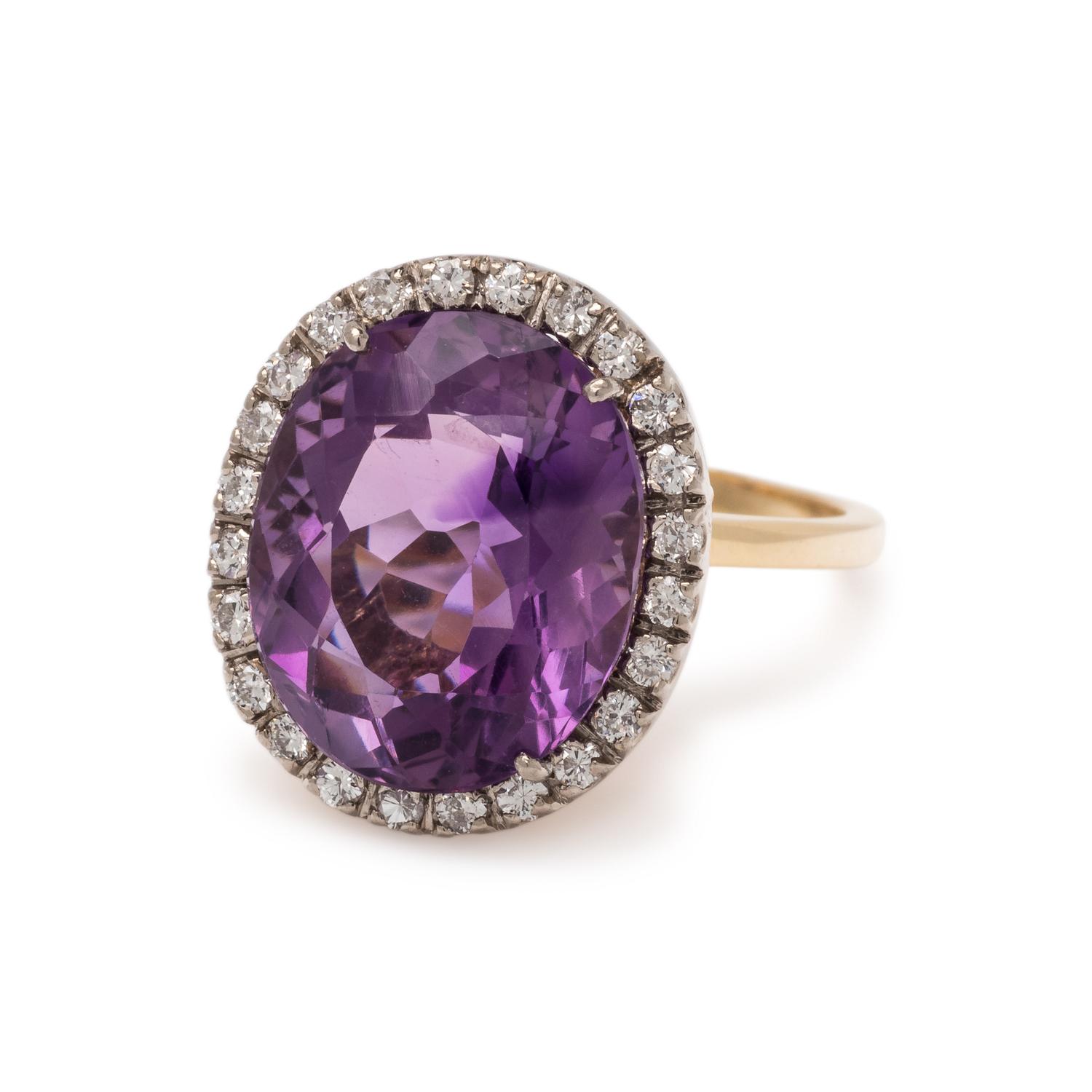 AMETHYST AND DIAMOND RING