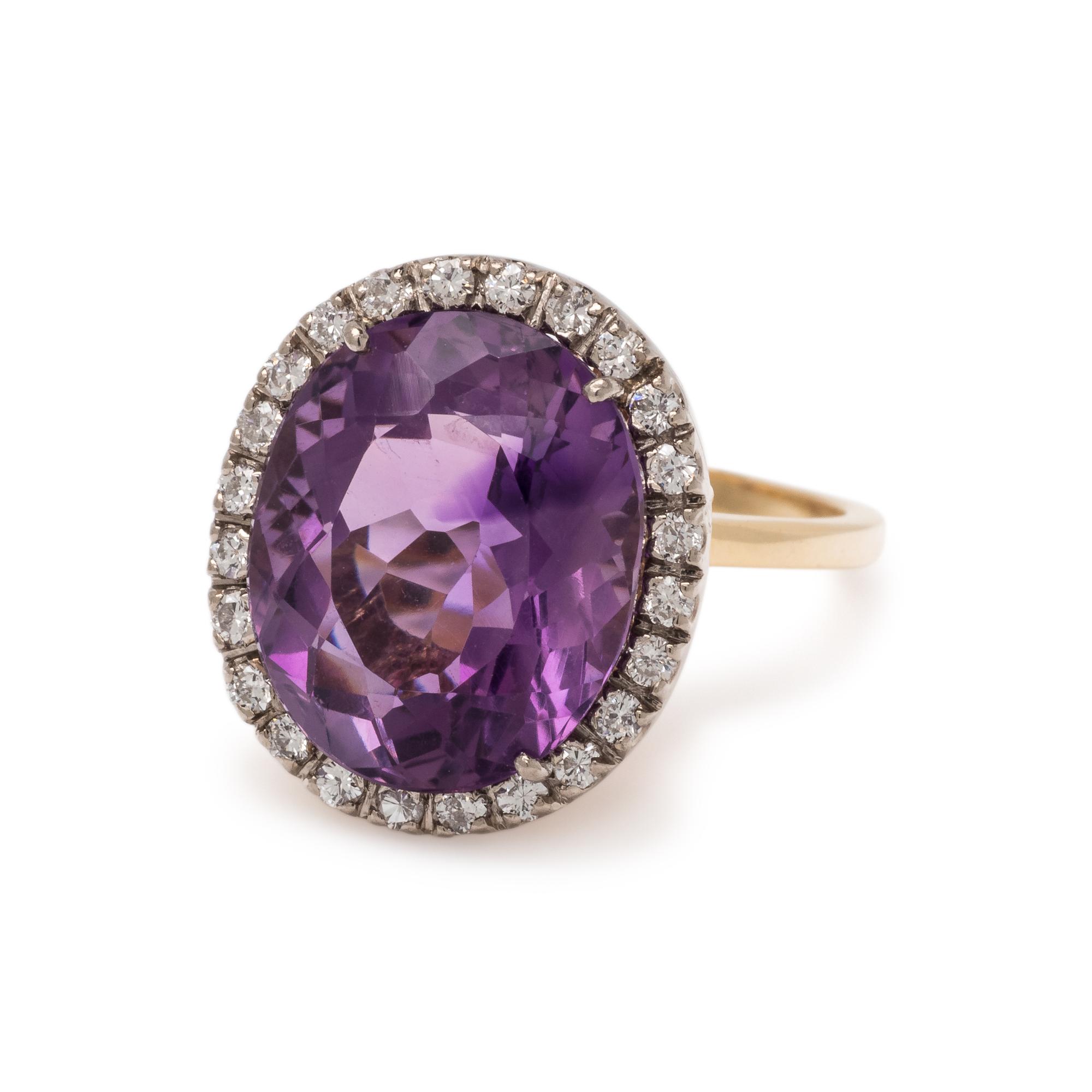 AMETHYST AND DIAMOND RING