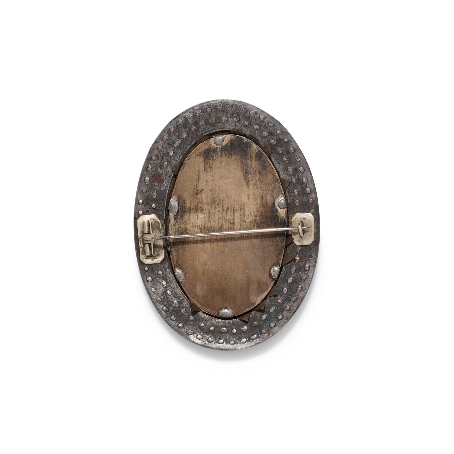ANTIQUE, IRON AND YELLOW GOLD BROOCH