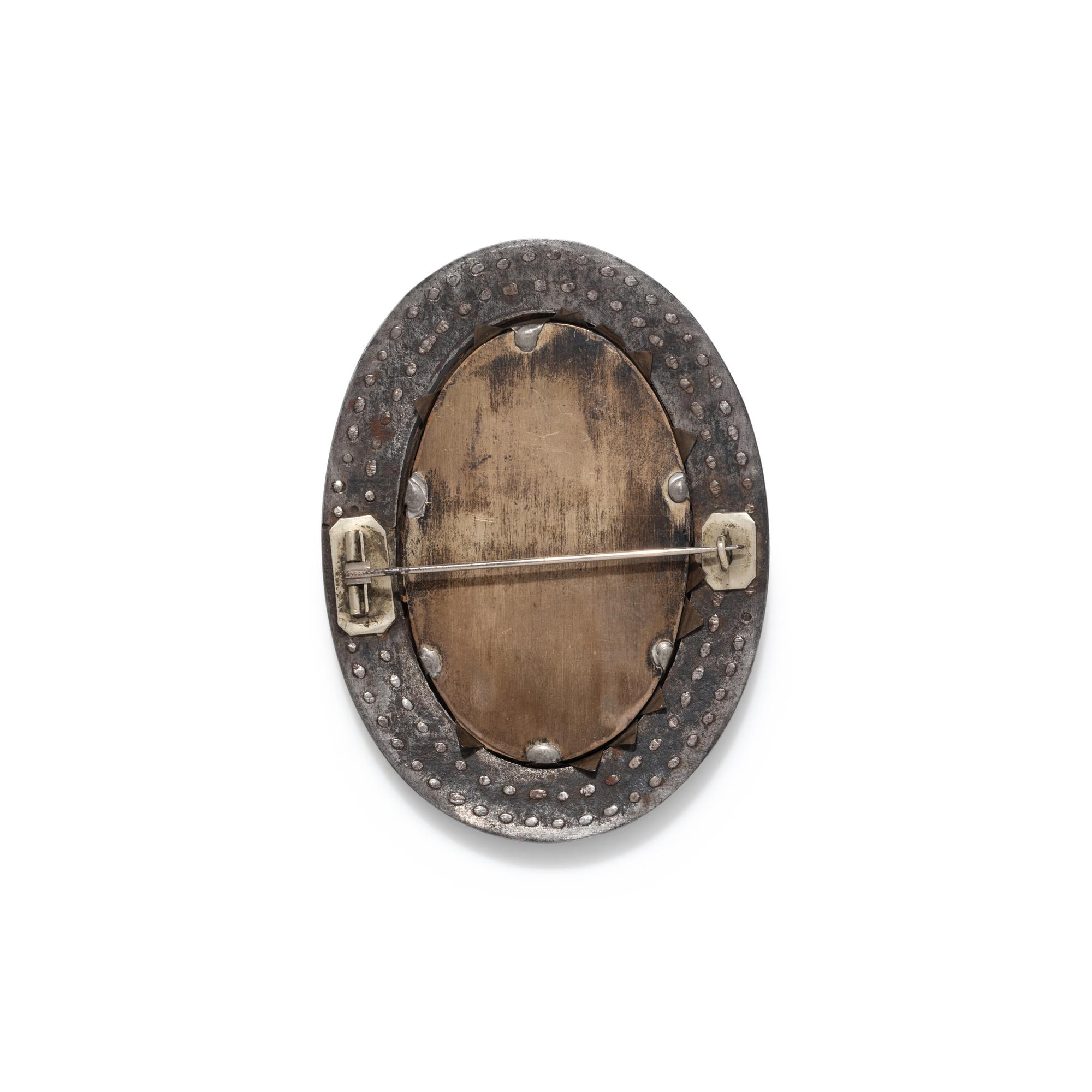 ANTIQUE, IRON AND YELLOW GOLD BROOCH