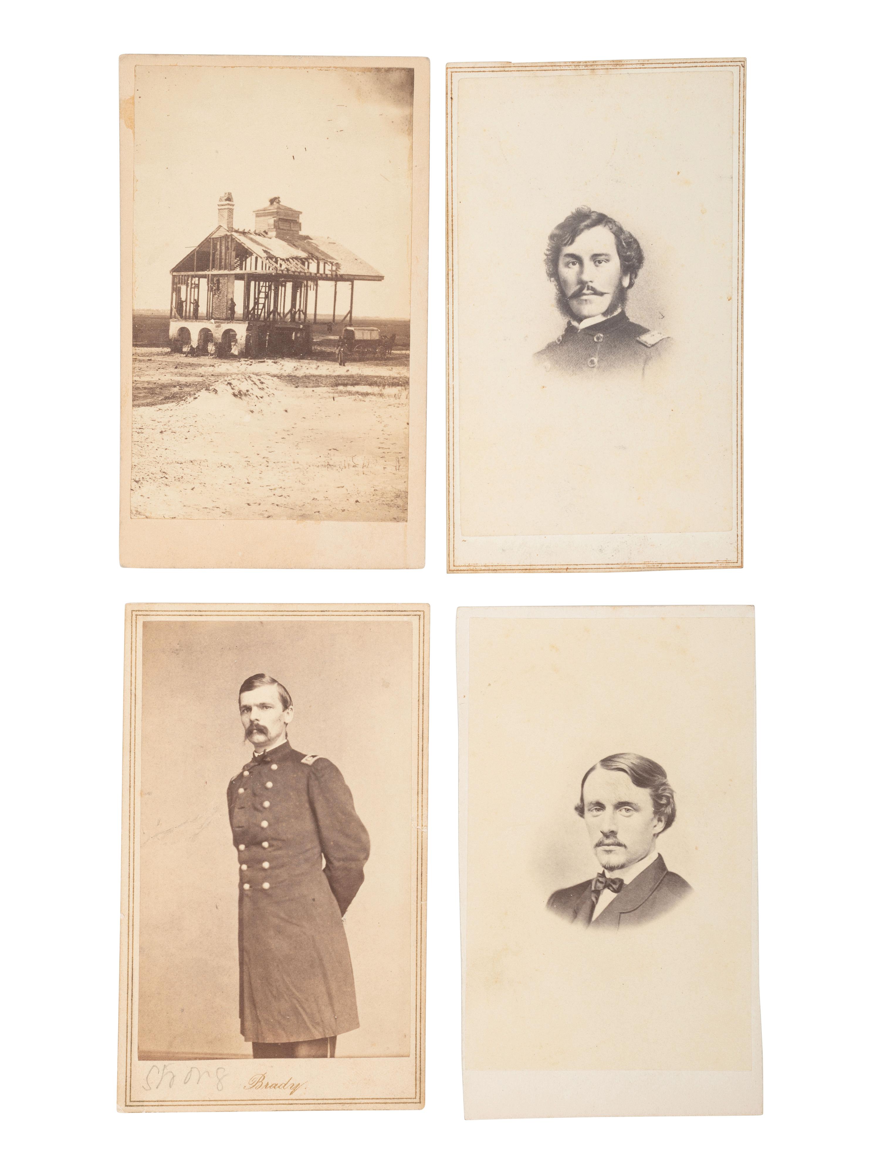 [CIVIL WAR]. 3 CDVs of officers KIA or DOW at Fort Wagner incl. Robert Gould SHAW, Gen. George C. STRONG, and Haldimand S. PUTNAM.