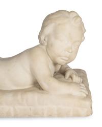 A Carved Marble Figure of a Baby