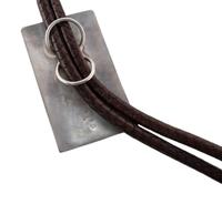 Sterling Silver Katsina Bolo Tie, with 14k Gold Accents
