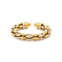 BICOLOR GOLD AND DIAMOND CUFF BRACELET