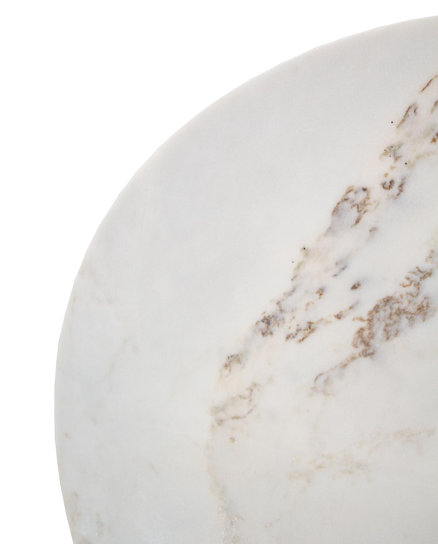 A Brueton Polished Bronze Marble-Top Anello Dining Table