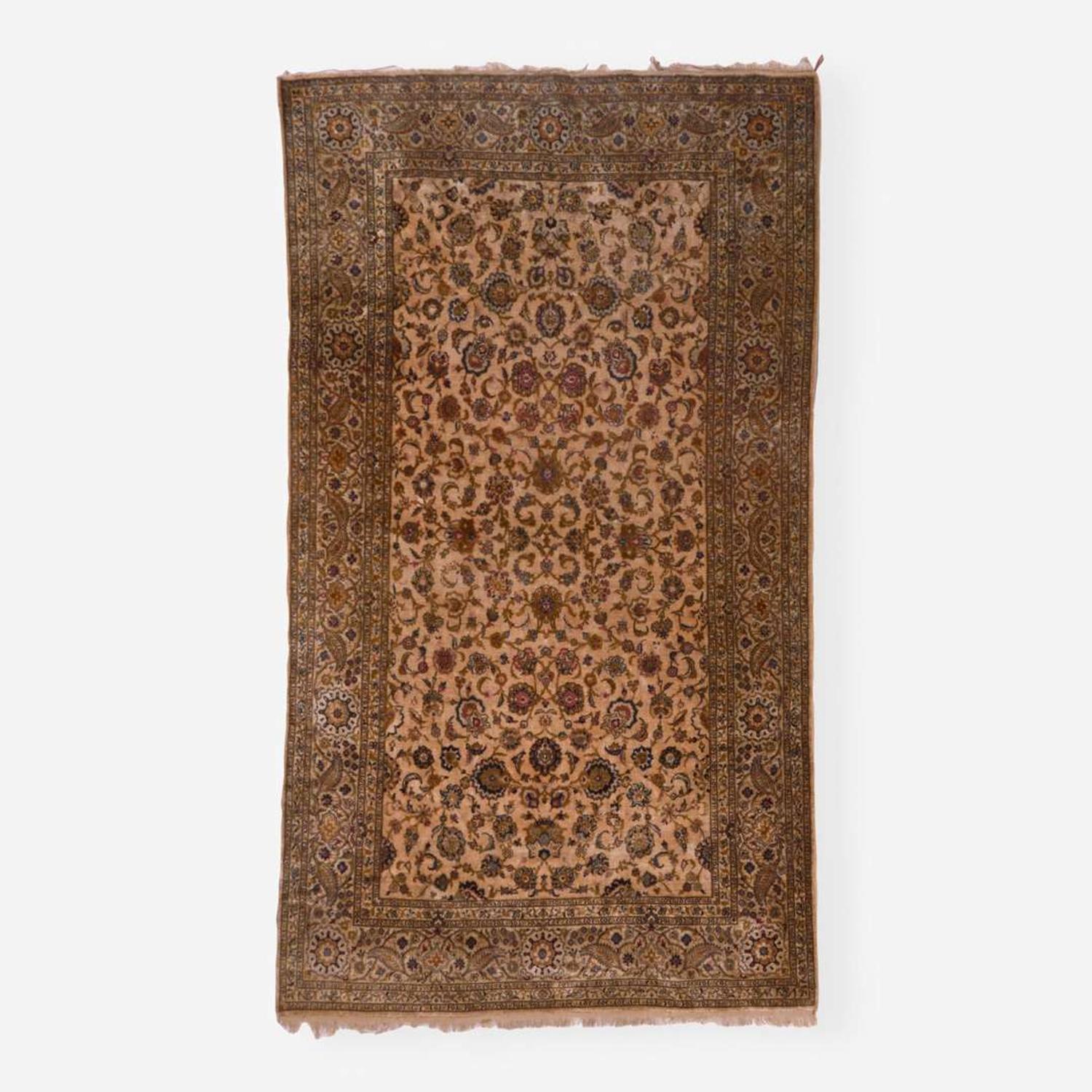 A silk Kashan rug early 20th century