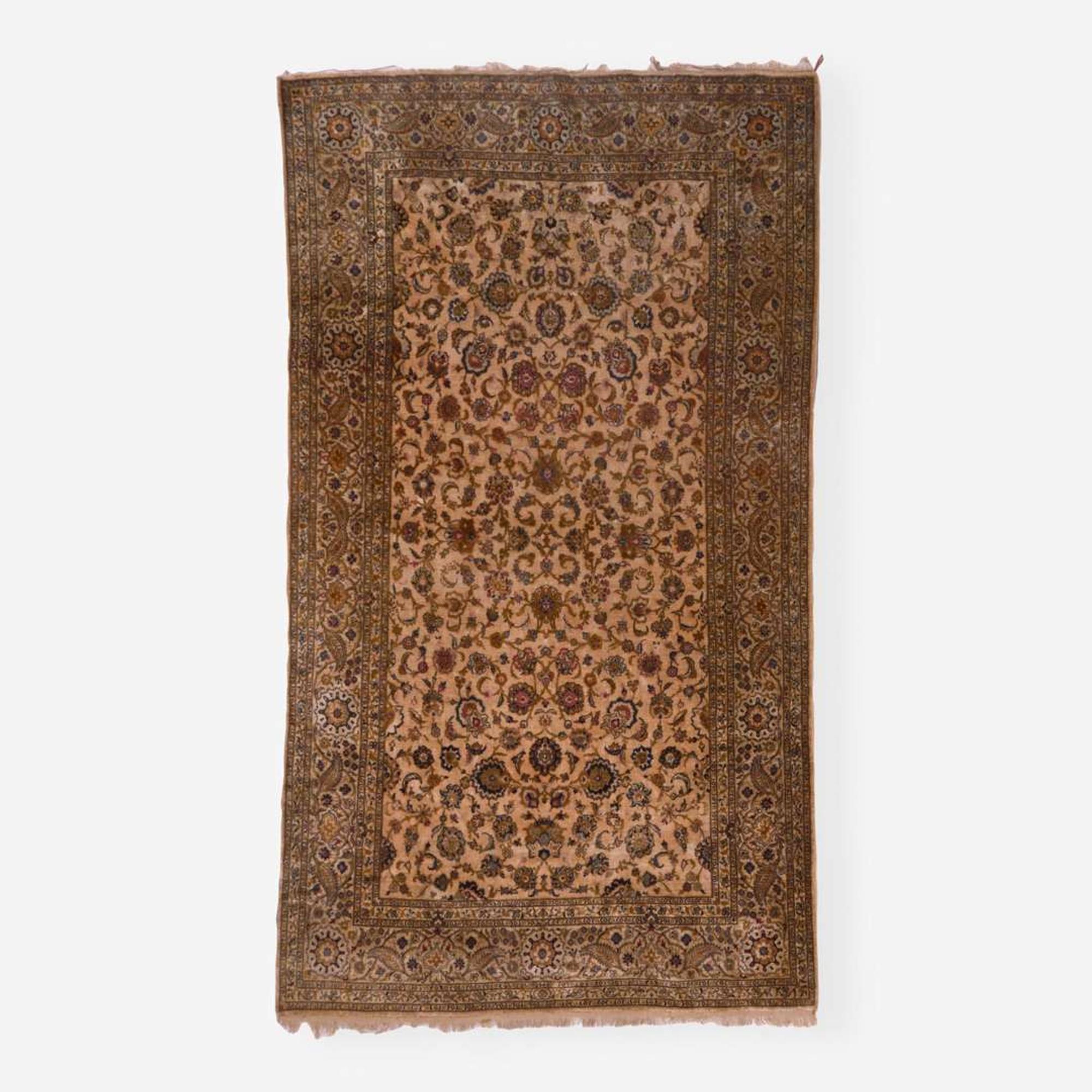 A silk Kashan rug early 20th century