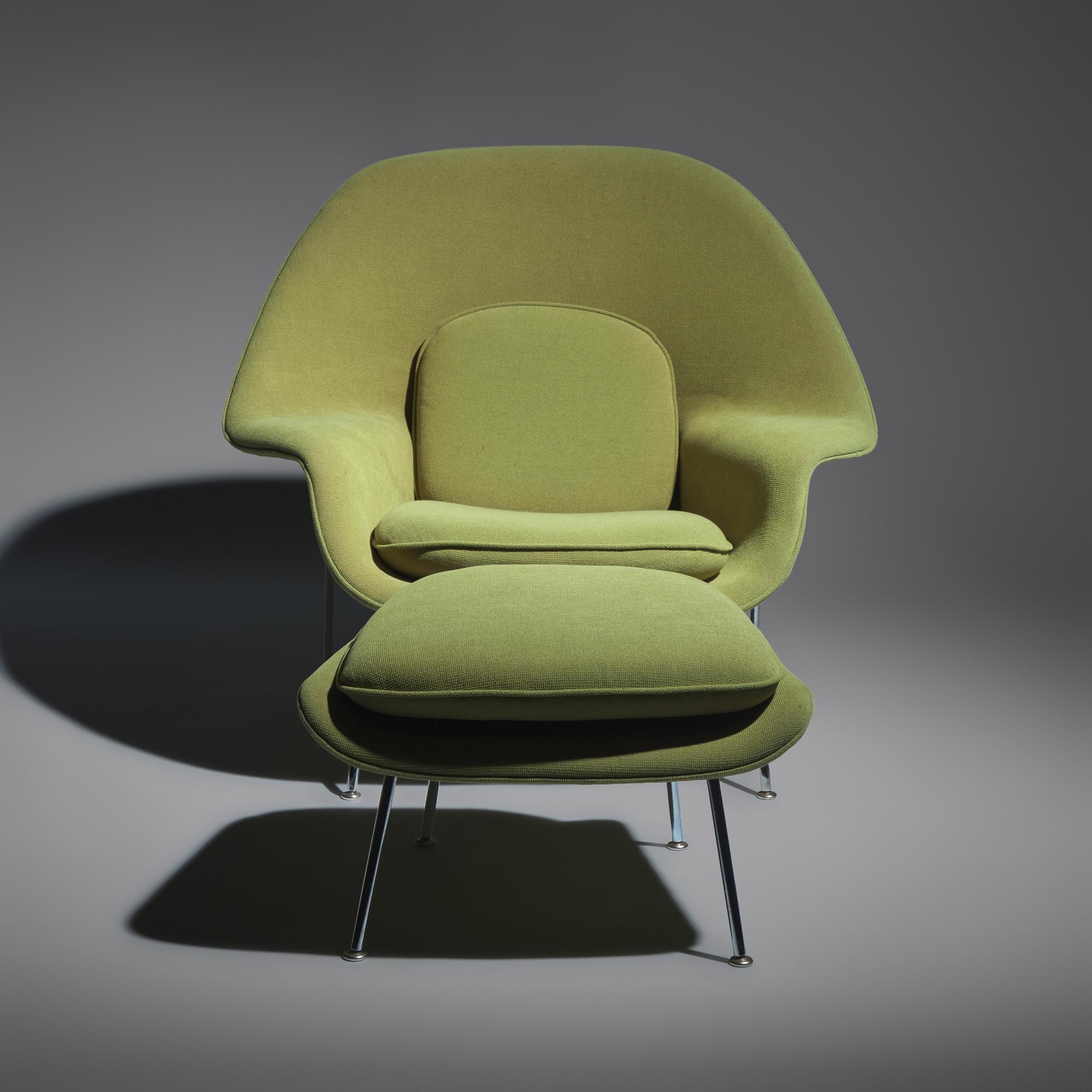 Eero Saarinen (Finnish-American, 1910–1961) — Womb Chair and Ottoman, 1946 / c. 1970 for Knoll International, USA