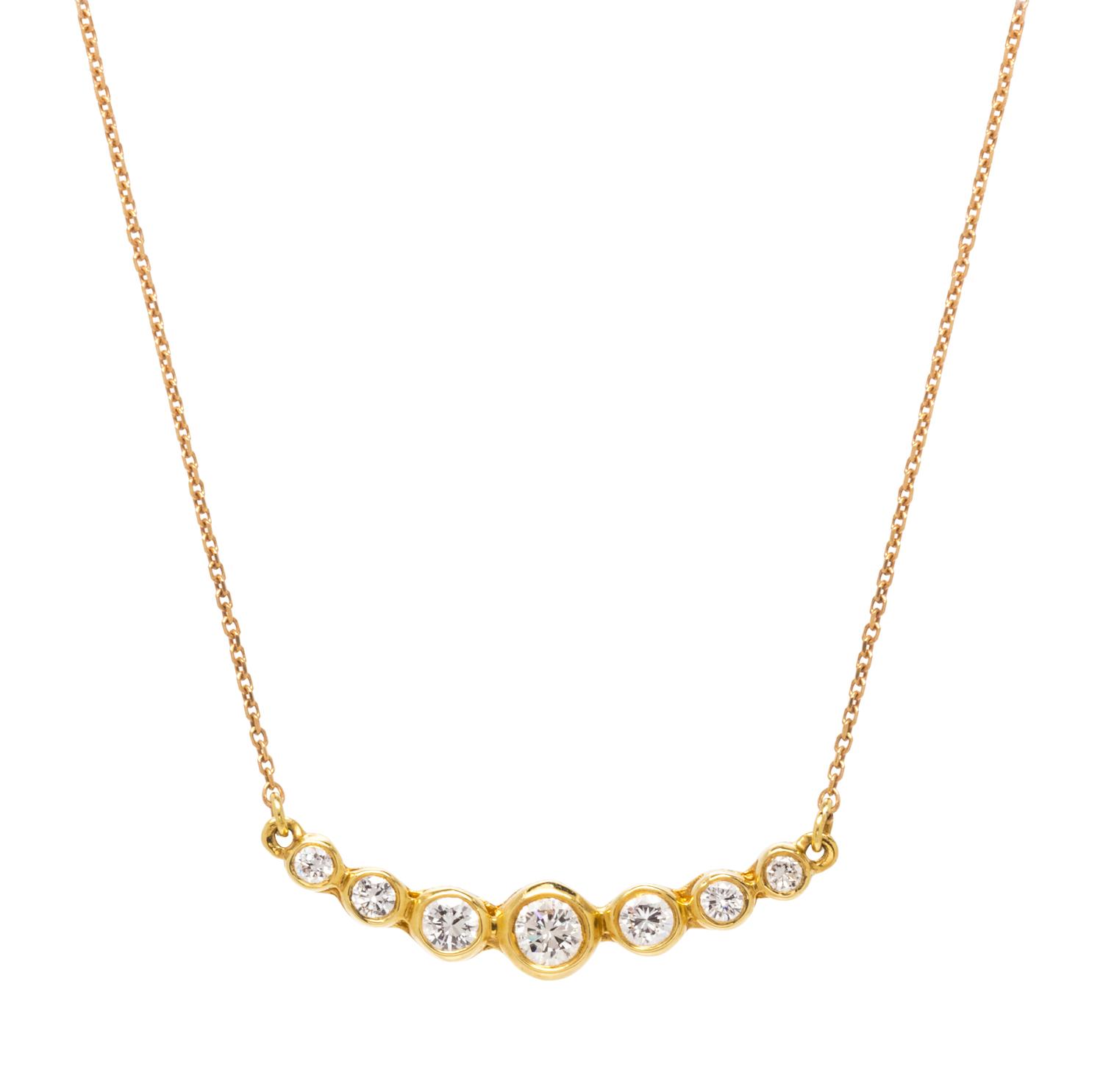 A Yellow Gold and Diamond Necklace,
