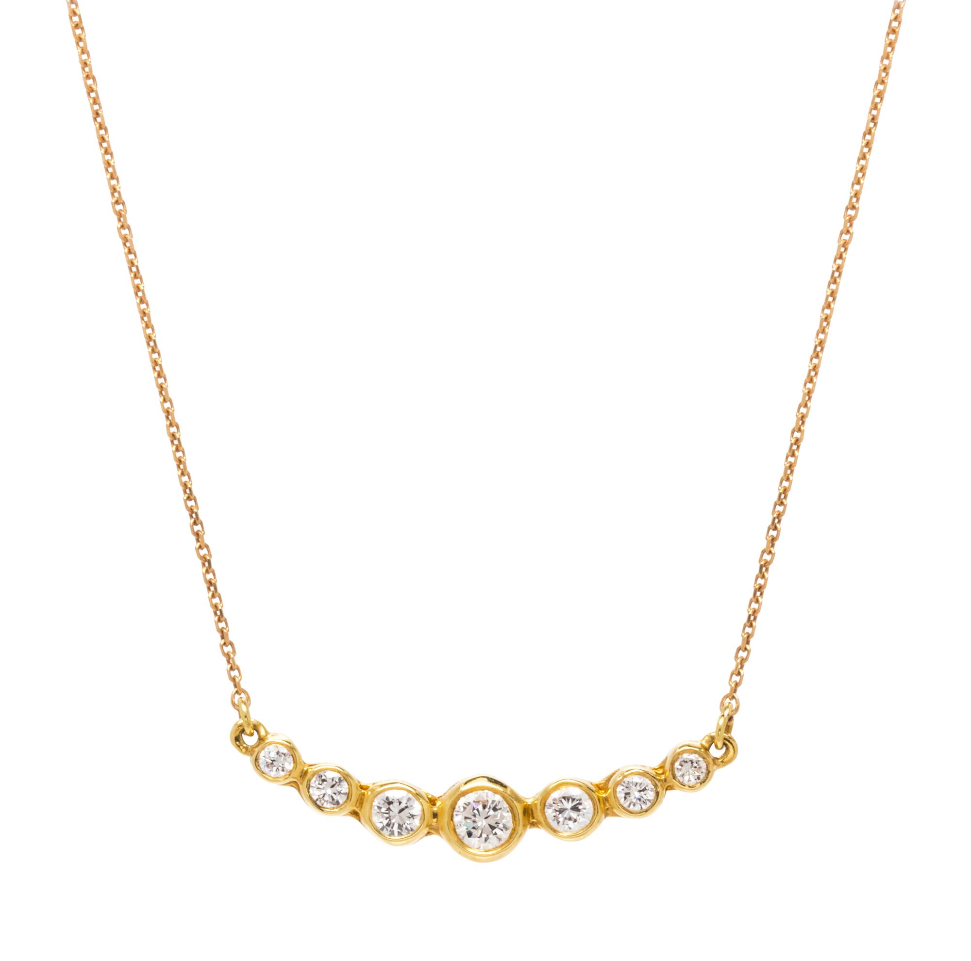 A Yellow Gold and Diamond Necklace,