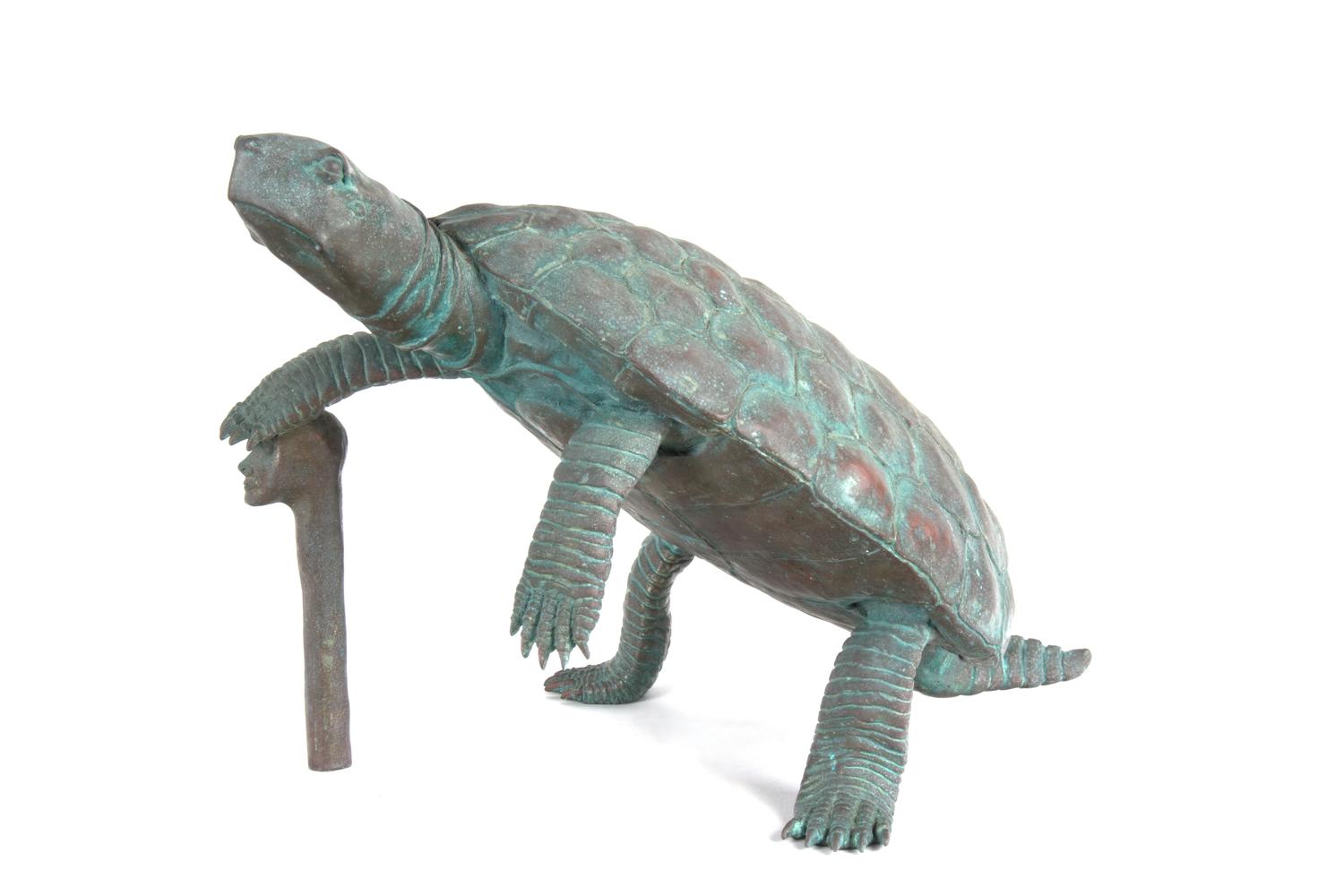 A Bronze Model of a Tortoise Height 11 inches.
