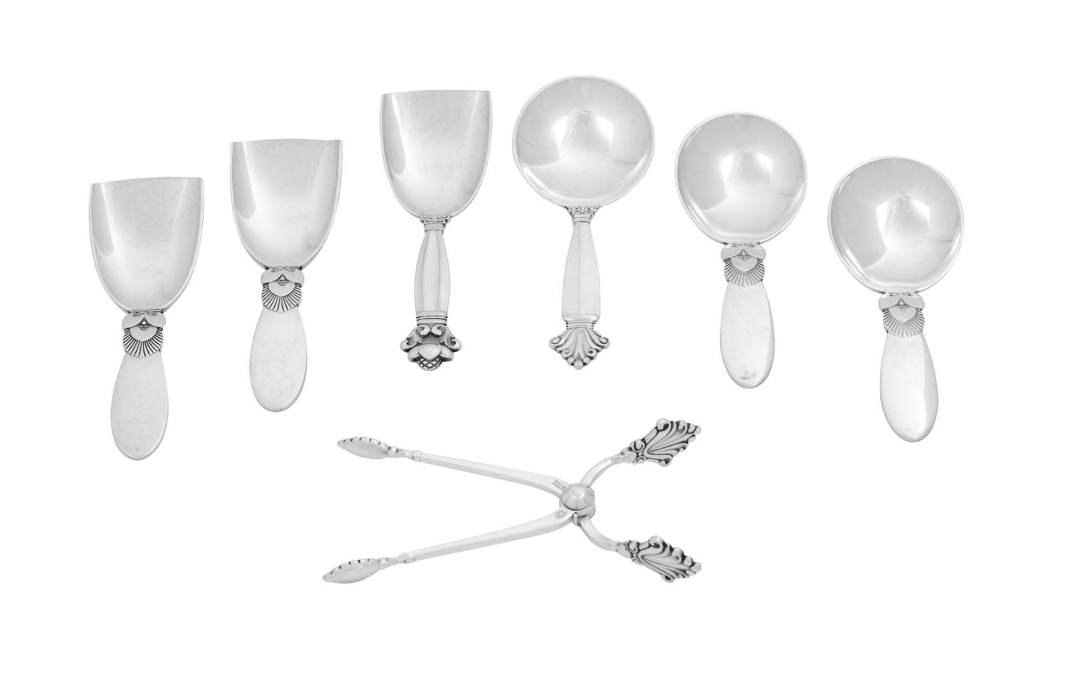Five Georg Jensen Sugar Serving Articles