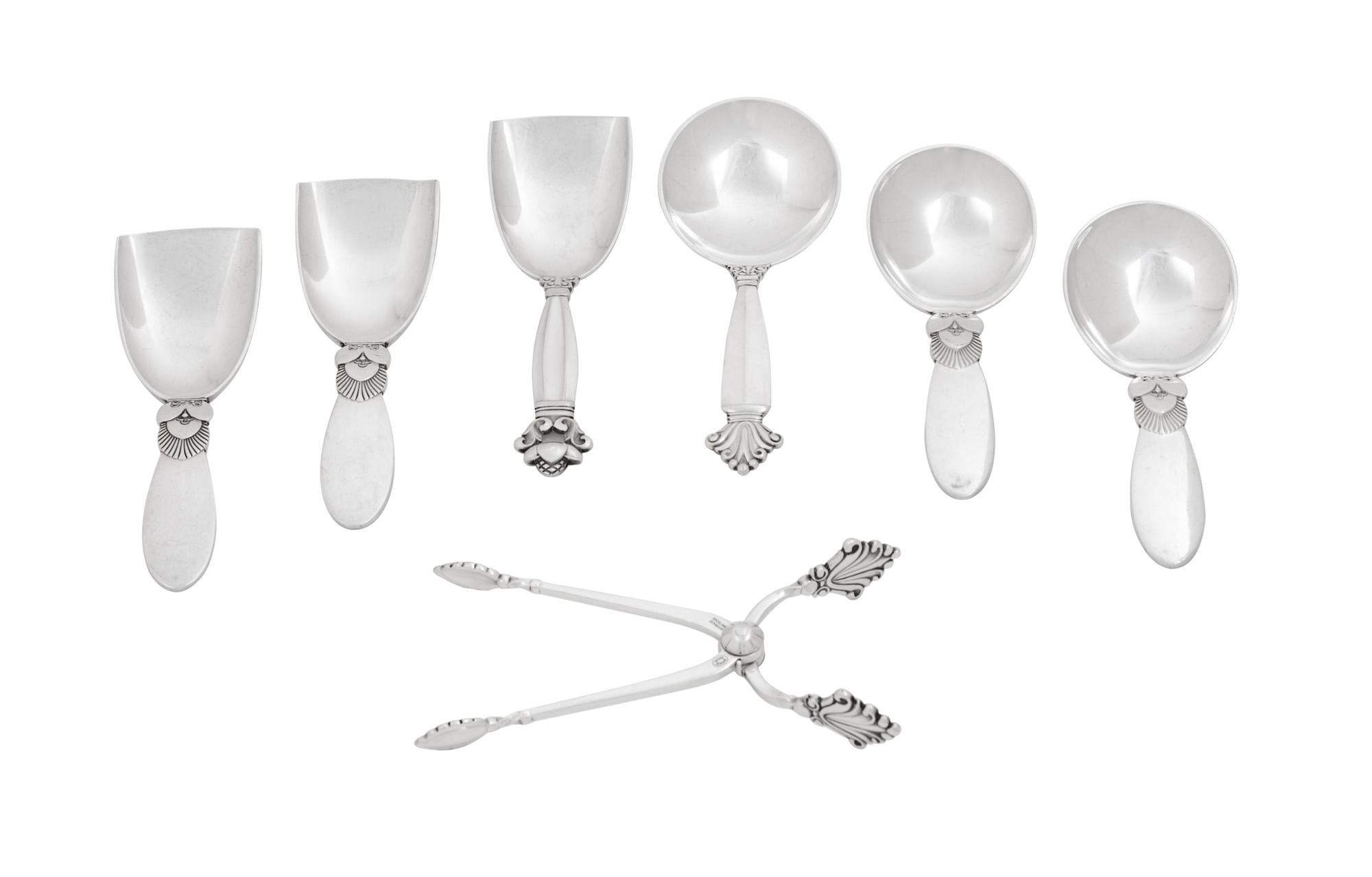 Five Georg Jensen Sugar Serving Articles