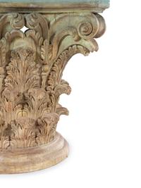 A Neoclassical Style Painted and Carved Wood Pedestal Table