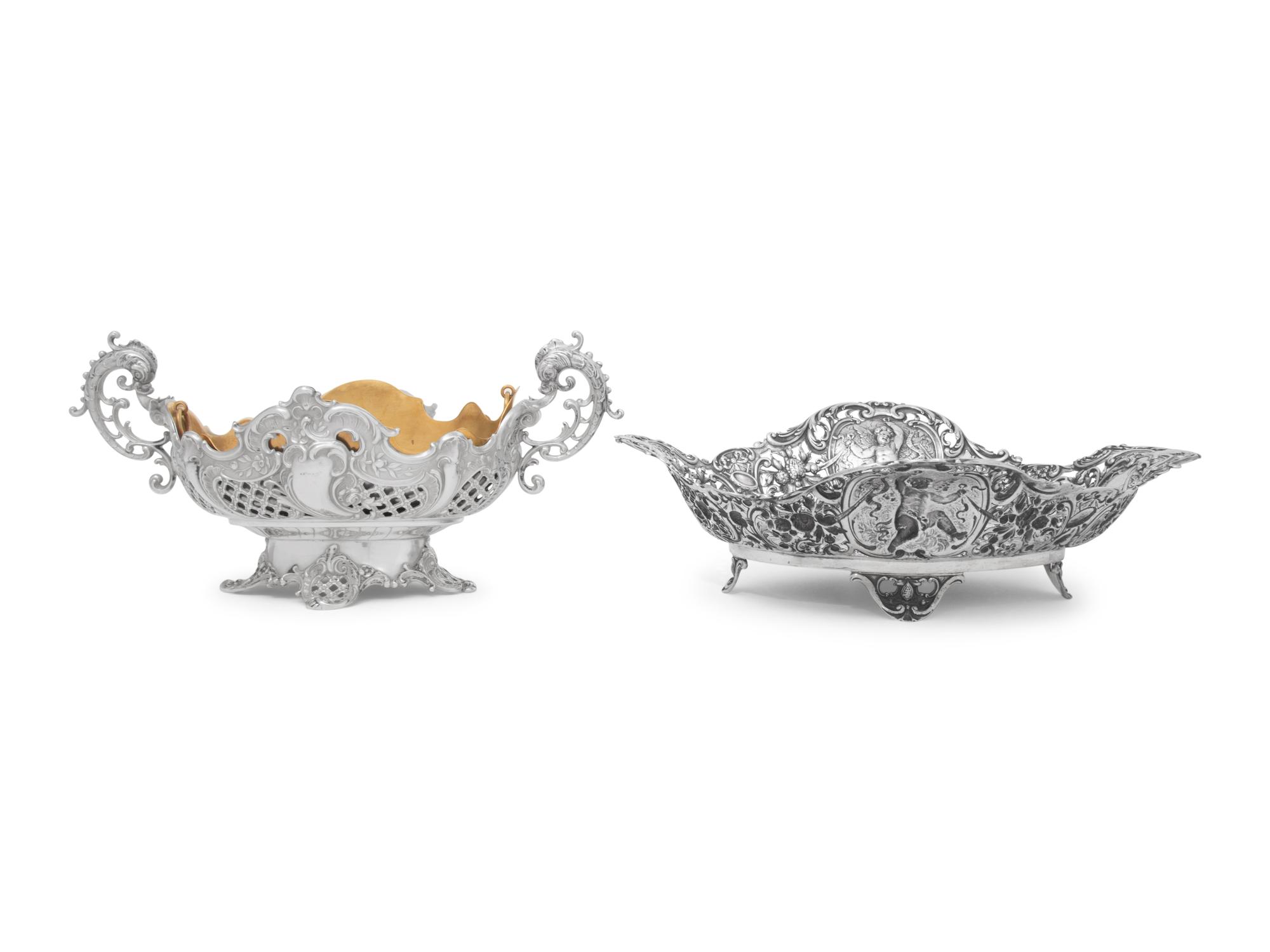 Two German Silver Centerpiece Baskets