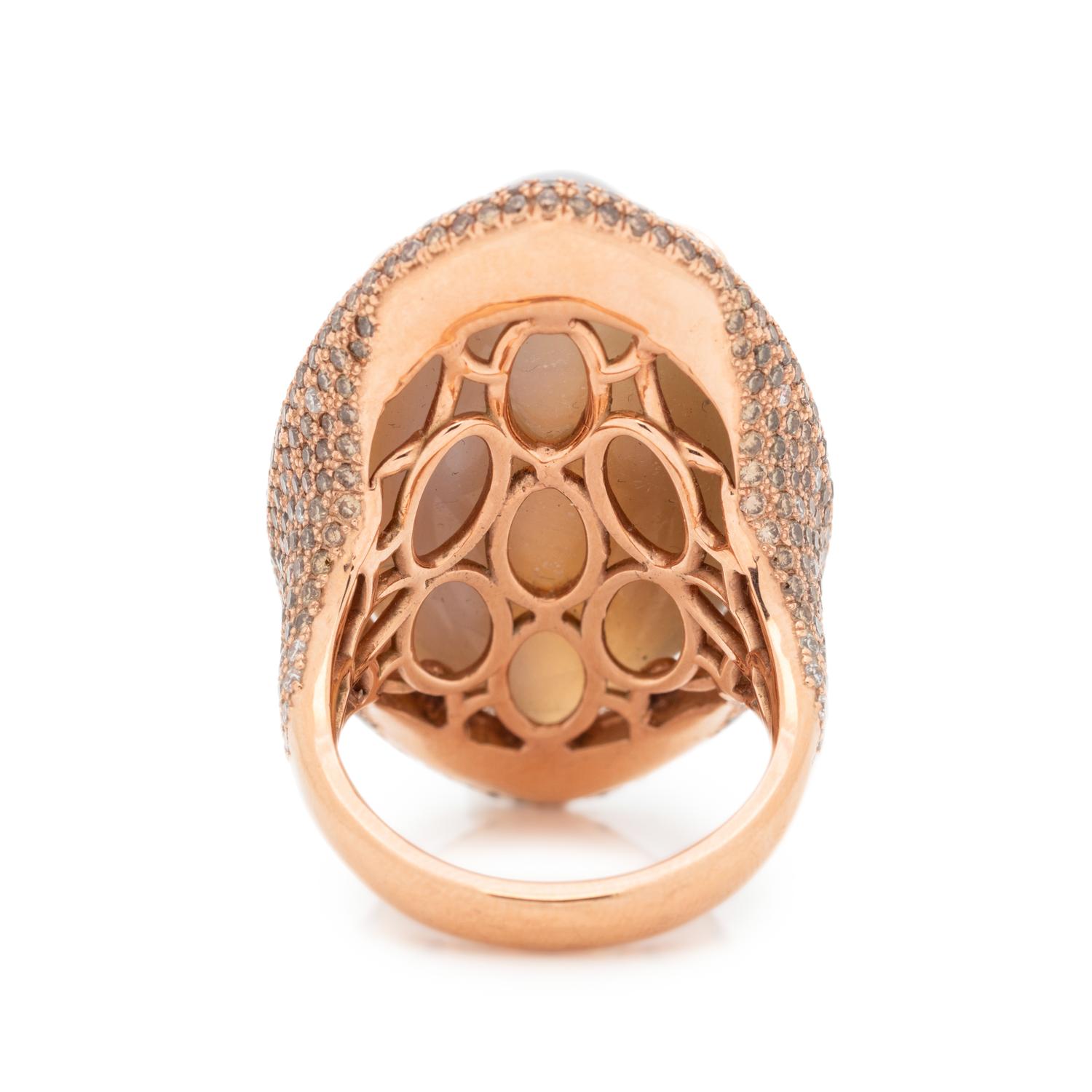 AGATE AND DIAMOND RING