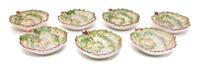 Six Portuguese Glazed Ceramic Leaf-form Bowls Length 7 inches. — 20TH CENTURY