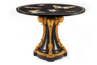 A Parcel Gilt Specimen Marble Center Table
