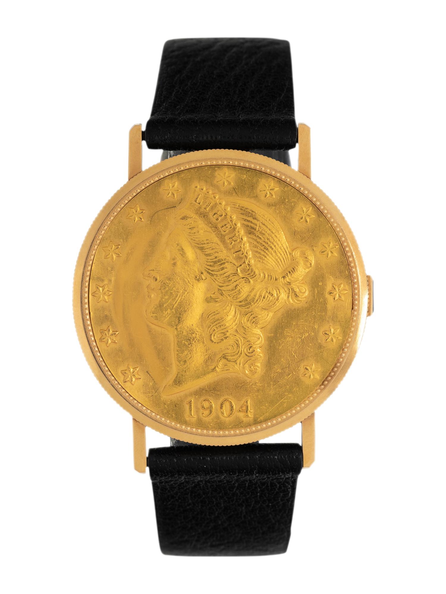 CHOPARD, TIFFANY & CO., 18K YELLOW GOLD COIN SURPRISE WRISTWATCH
