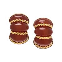 SEAMAN SCHEPPS, CARNELIAN 'SHRIMP' EARCLIPS