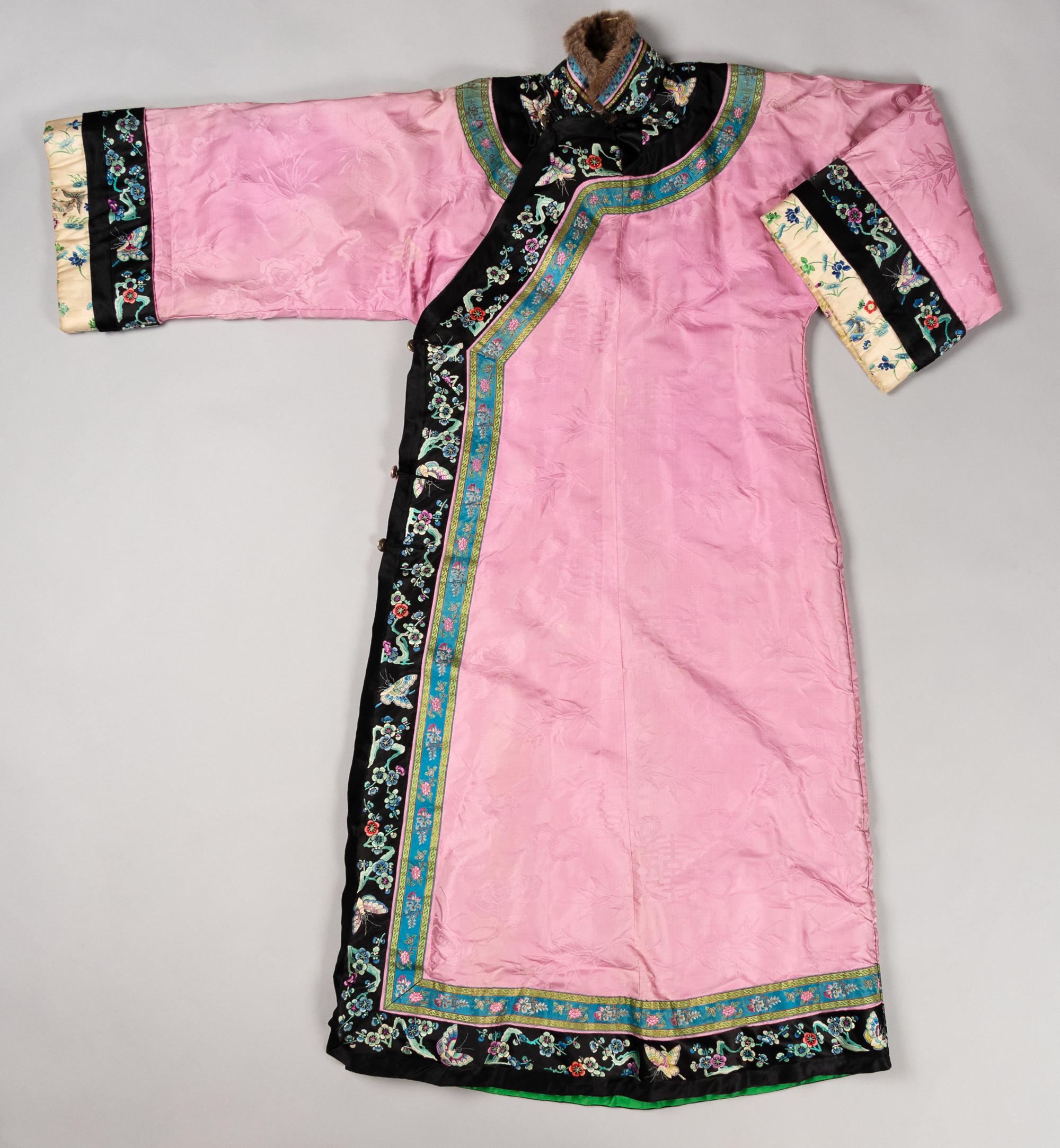 A Fur Lined and Embroidered Silk Ladies' Robe
