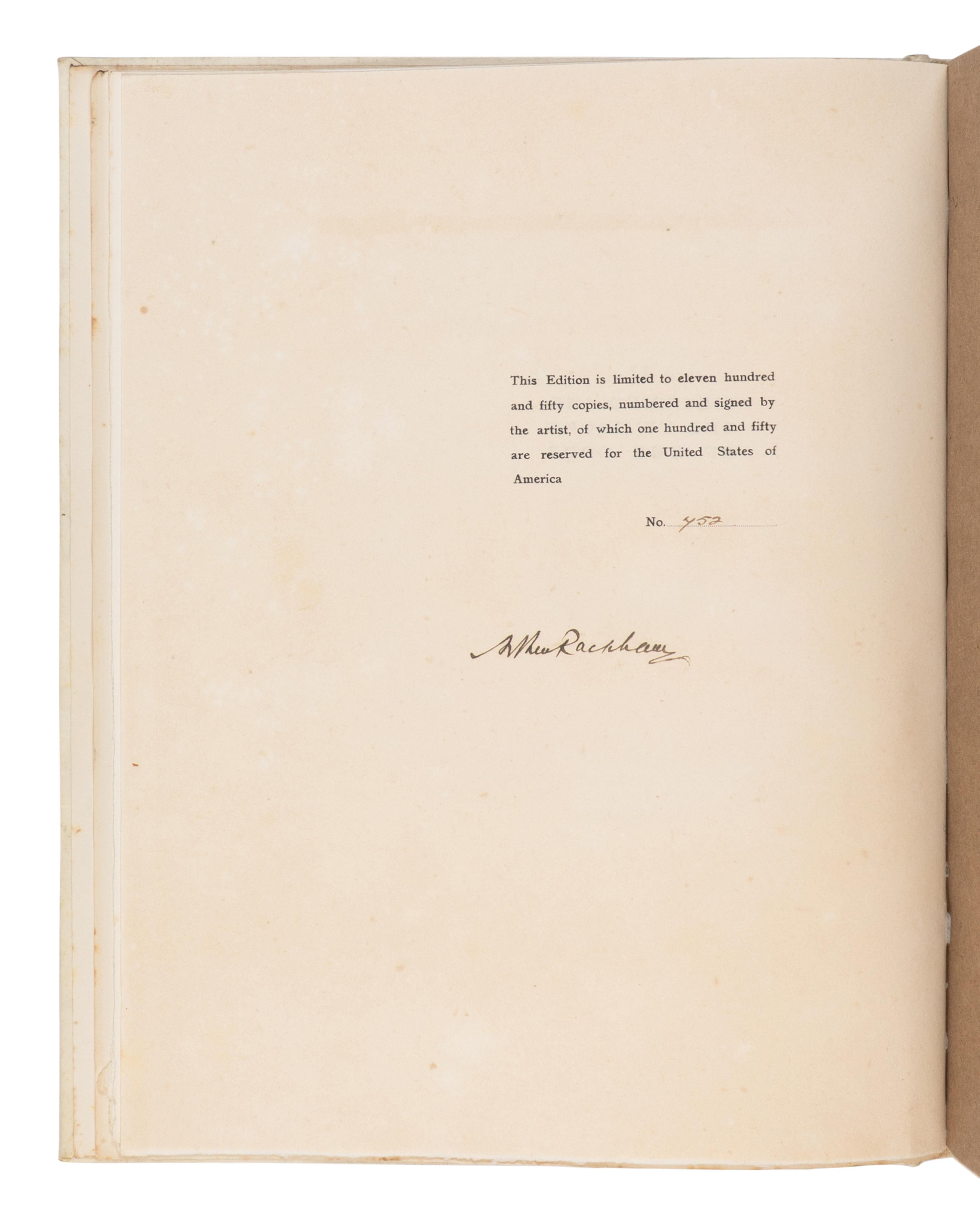 [RACKHAM, Arthur (1867-1939), illustrator]. WAGNER, Richard (1813-1883). [The Ring of the Niblung]. The Rhinegold & the Valkyrie . -- Siegfried & the Twilight of the Gods . Margaret Armour, translator. London and New York: William Heinemann and Doubleday Page & Co., 1910, 1911.