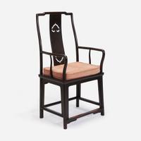 A Chinese lacquered hardwood southern official's hat armchair, possibly huanghuali 黑漆南官帽椅 或黄花梨 18th/19th century ???????