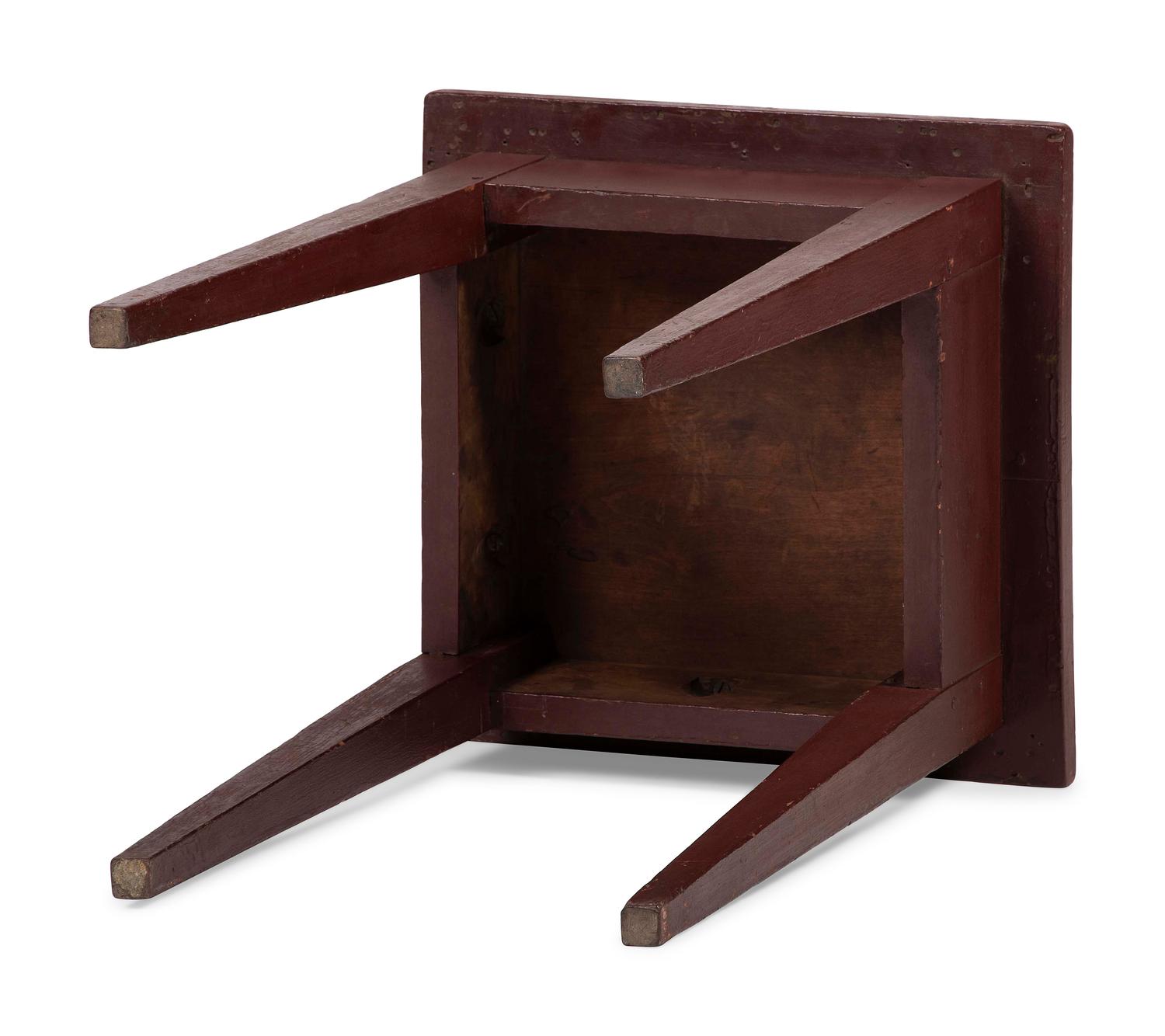 A Country Federal Red Painted Cherrywood Work Table