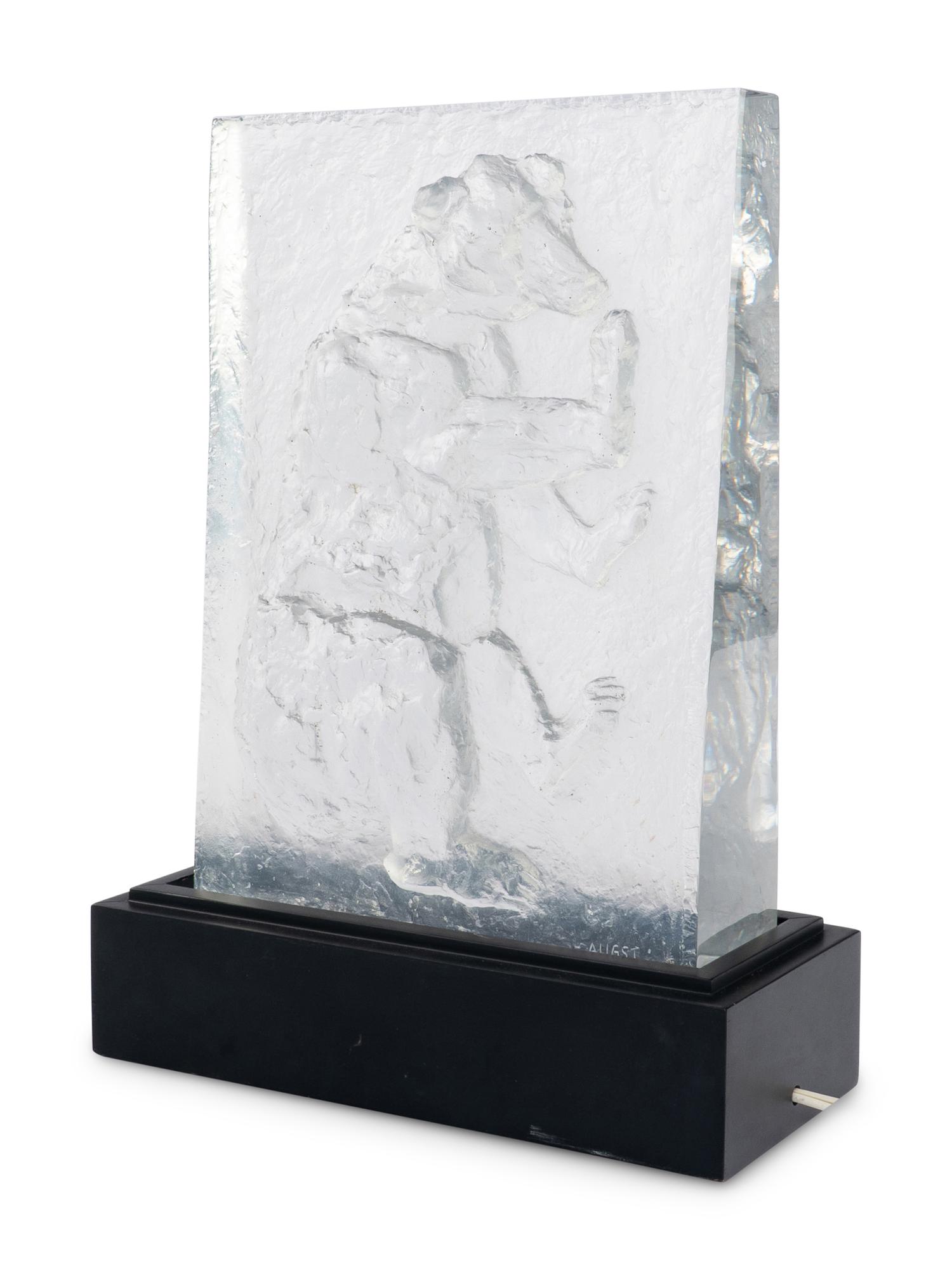 A Bernard Augst for Baccarat Glass Relief Sculpture