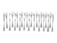 A Russian Silver Fish Service