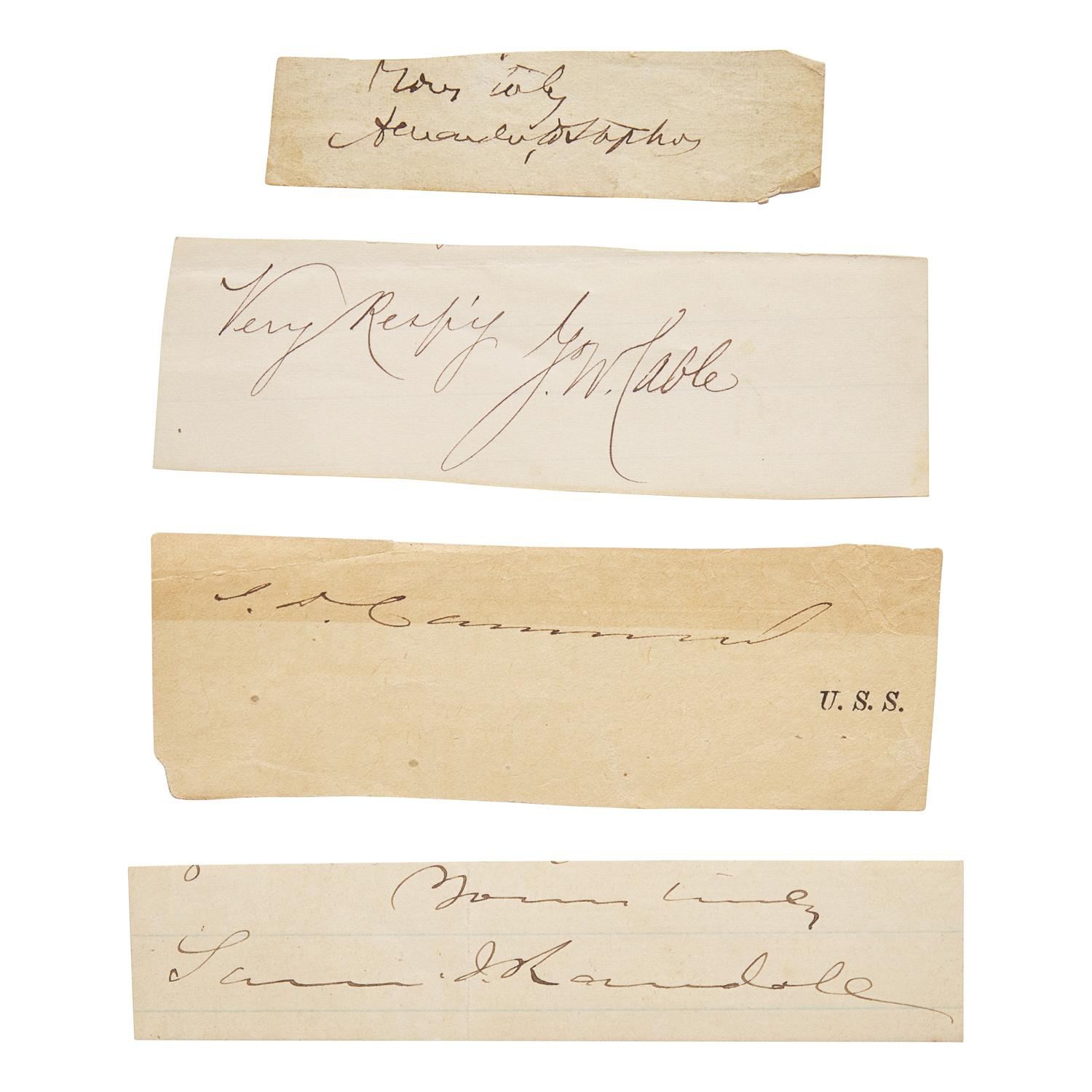 [Civil War] Group of Four Clipped Signatures