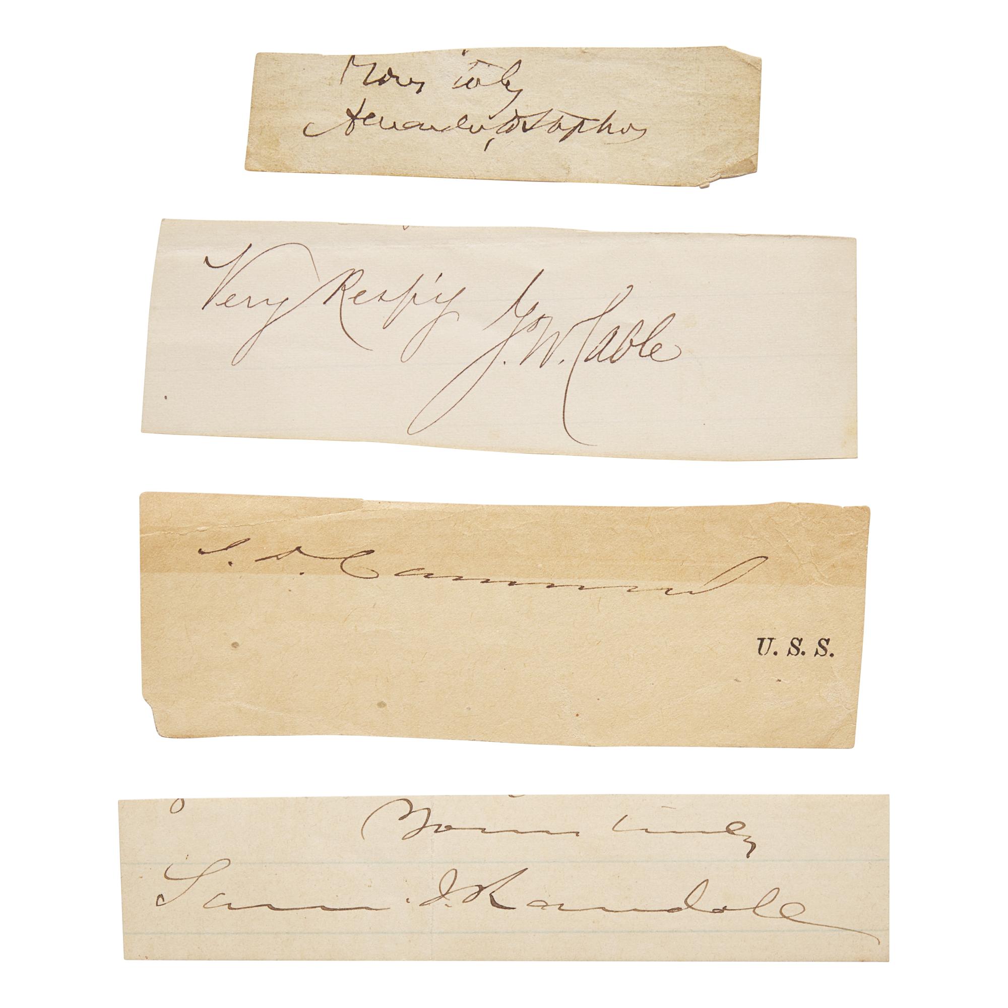 [Civil War] Group of Four Clipped Signatures