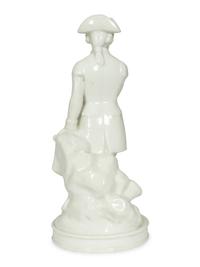 A White-Glazed Porcelain Figural Bottle
