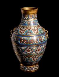 A Chinese Cloisonne Enamel Baluster Vase