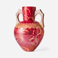 A two-handled lustre glazed earthenware vase William De Morgan (English, 1839-1917), England, early 20th century