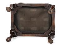A Chippendale Style Mahogany Foot Stool with Embroidered Upholstery